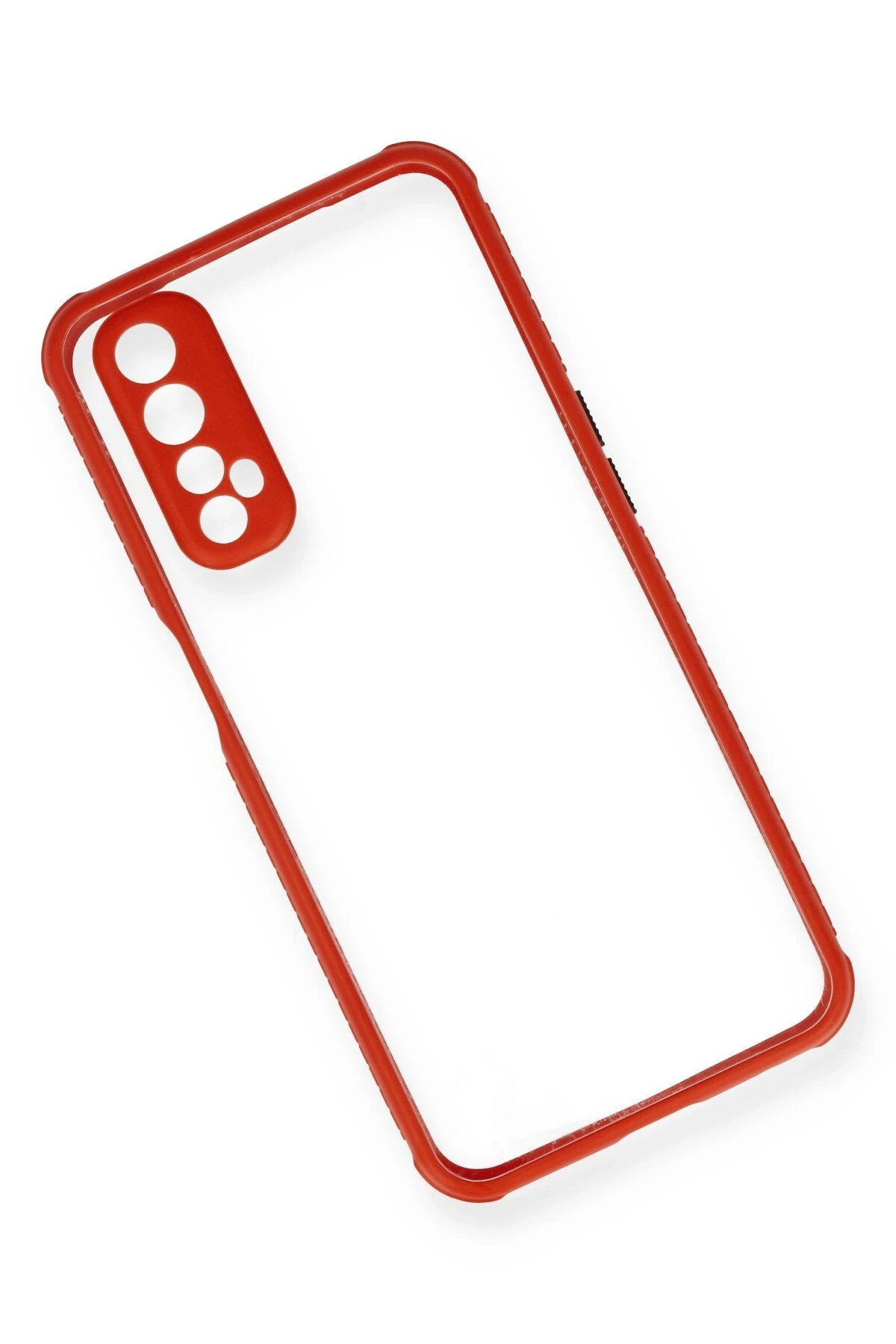 Newface Realme 7 Kılıf Miami Şeffaf Silikon - Kırmızı