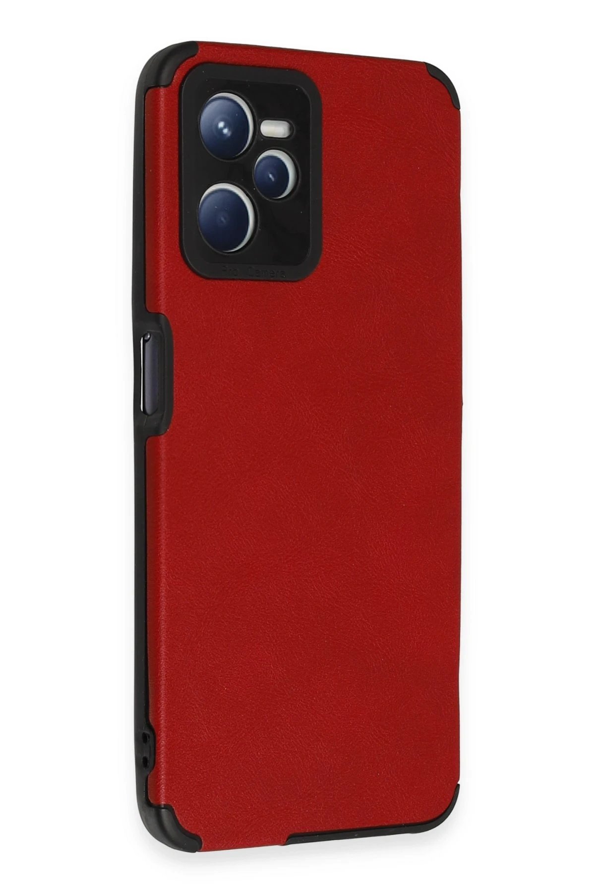 Newface Realme C35 Kılıf Loop Deri Silikon - Kırmızı