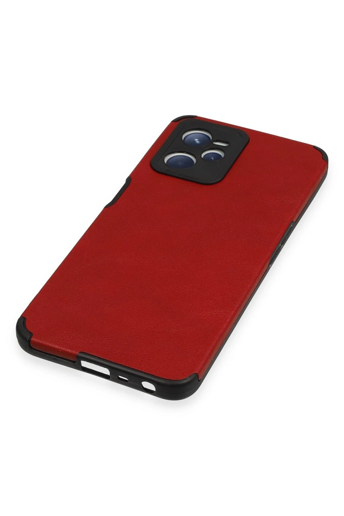 Newface Realme C35 Kılıf Loop Deri Silikon - Kırmızı