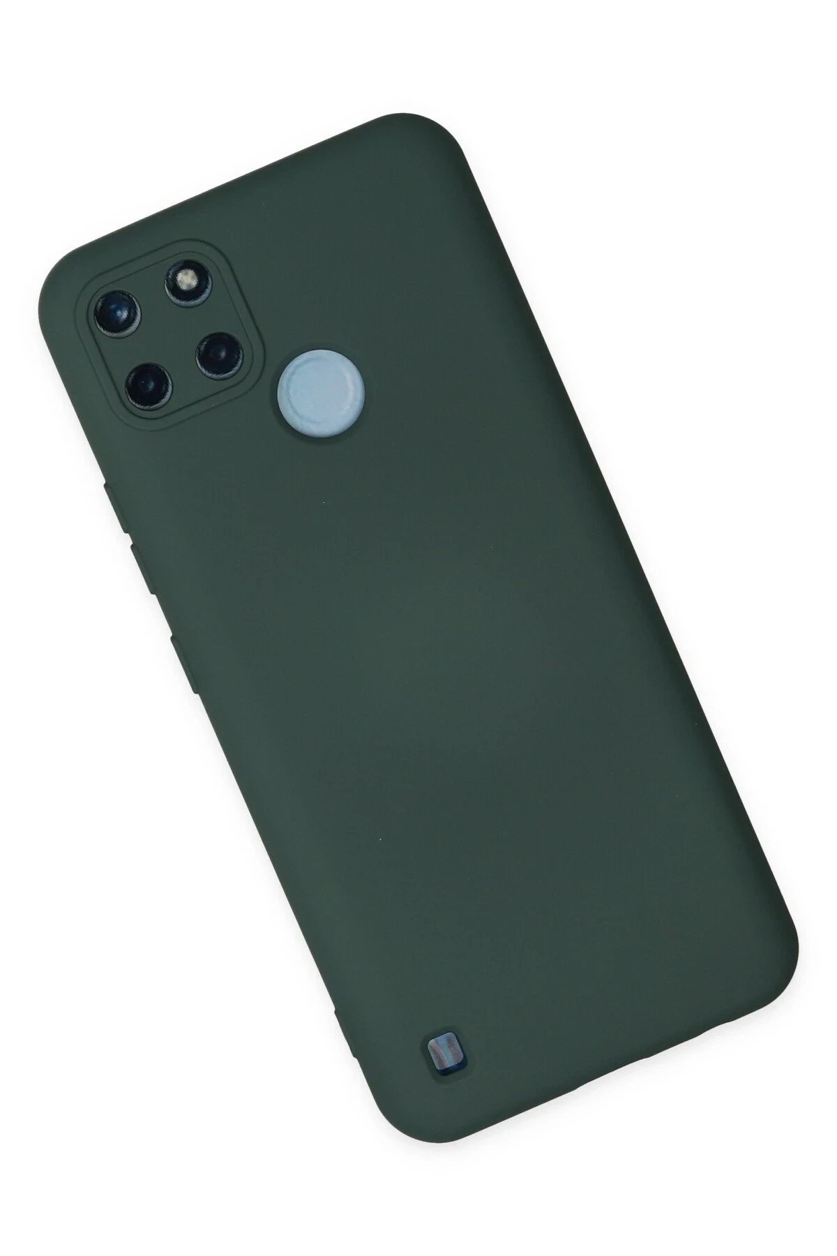 Newface Realme C25Y Kılıf Nano içi Kadife Silikon - Koyu Yeşil