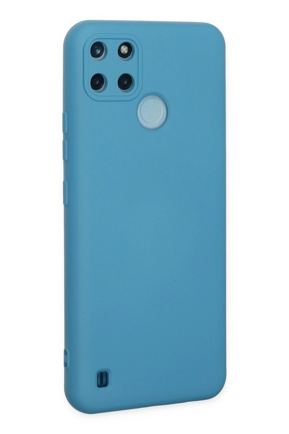 Newface Realme C25Y Kılıf Nano içi Kadife Silikon - Mavi