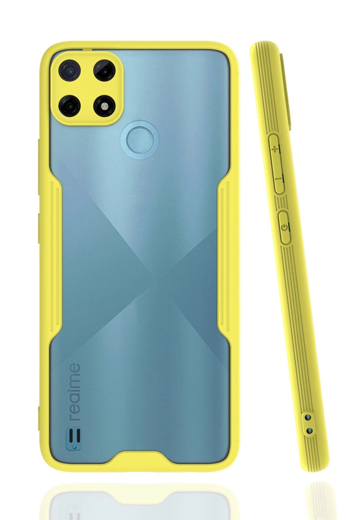 Newface Realme C25Y Kılıf Platin Silikon - Sarı