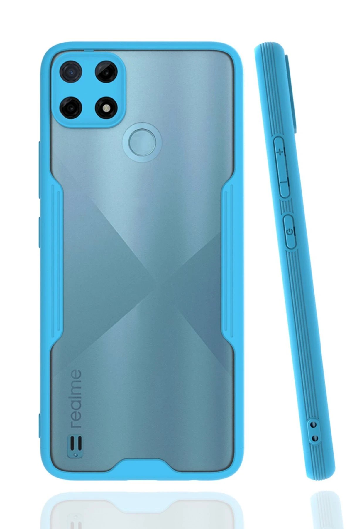 Newface Realme C25Y Kılıf Platin Silikon - Mavi