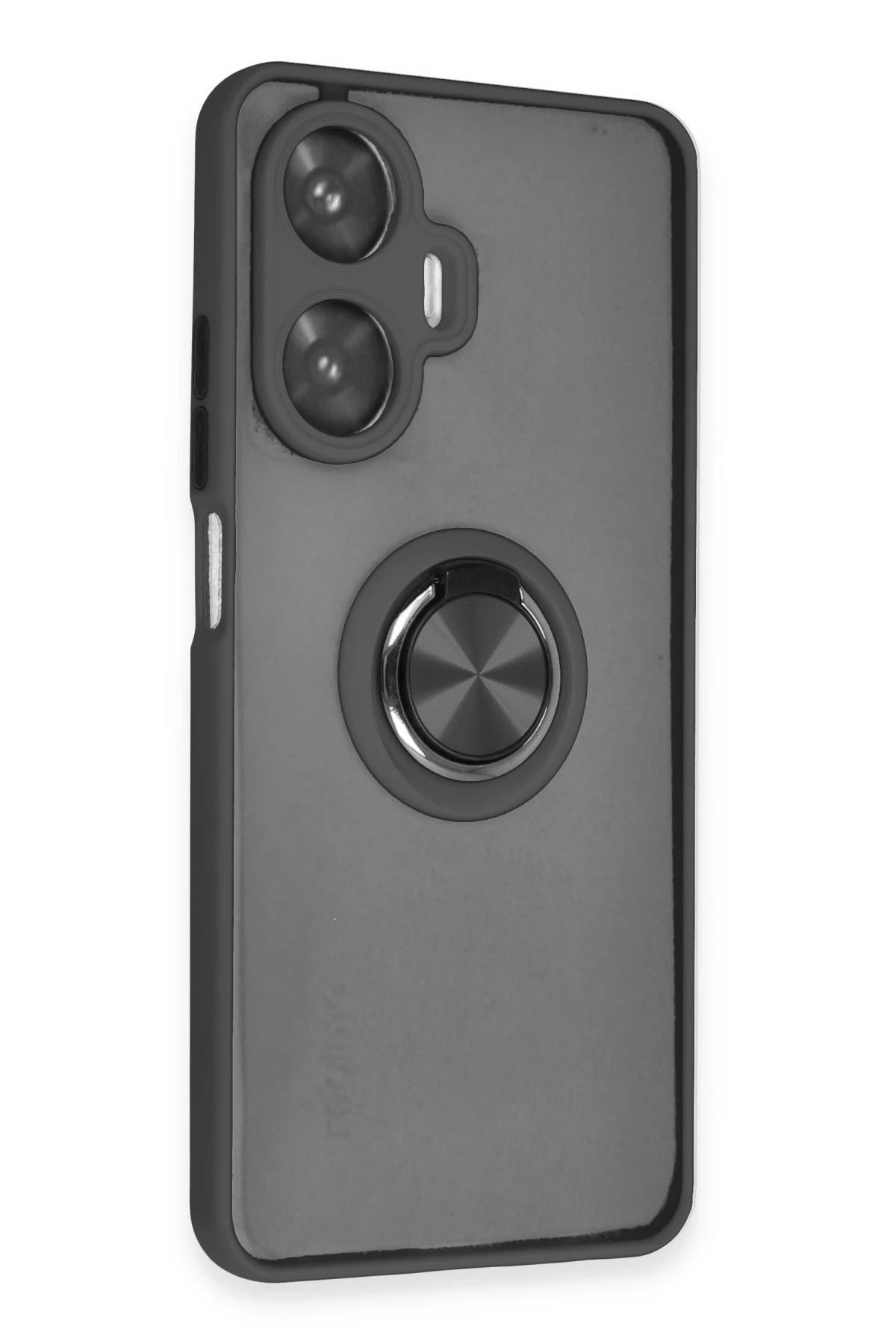 Newface Realme C55 Kılıf Montreal Yüzüklü Silikon Kapak - Siyah