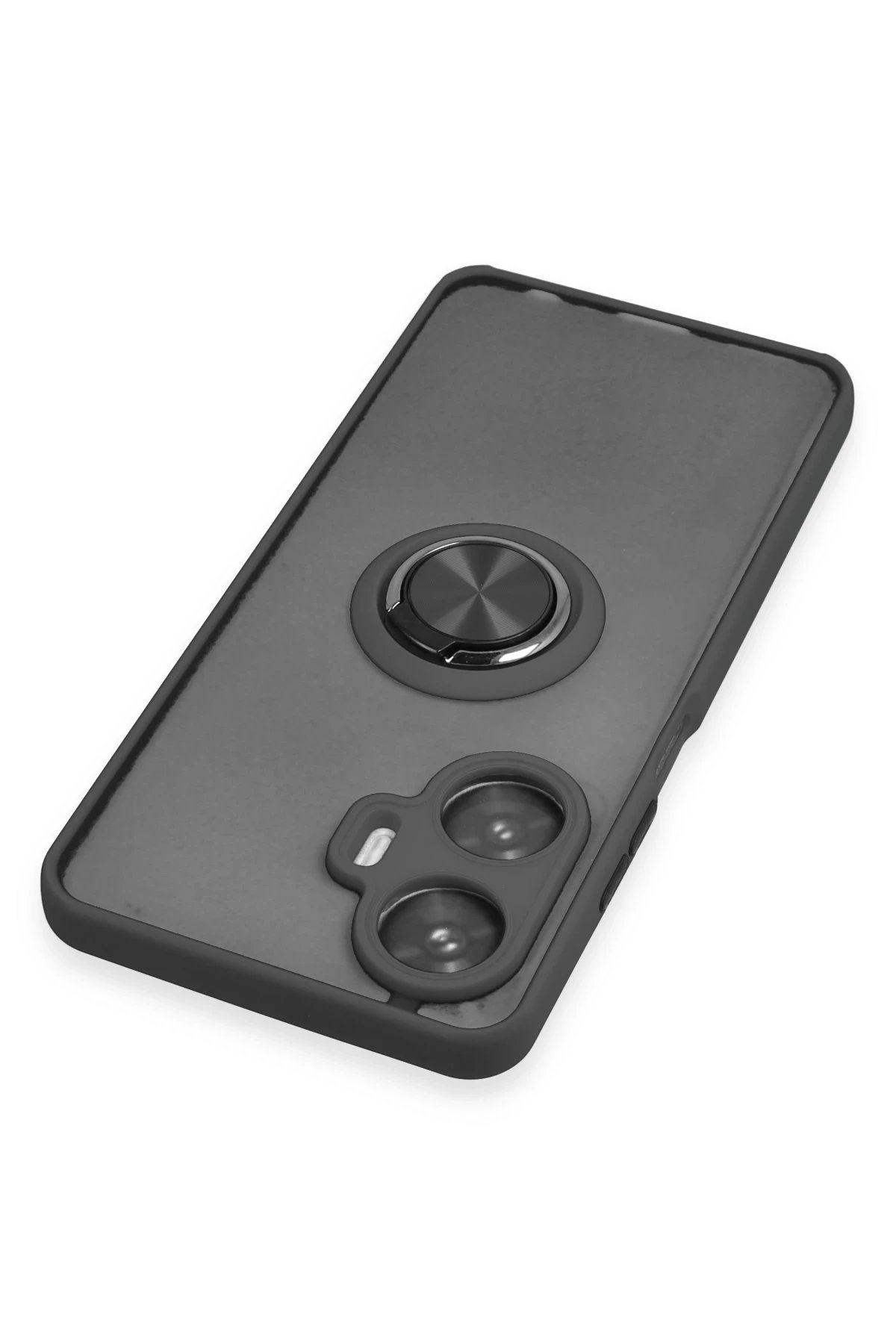 Newface Realme C55 Kılıf Montreal Yüzüklü Silikon Kapak - Siyah