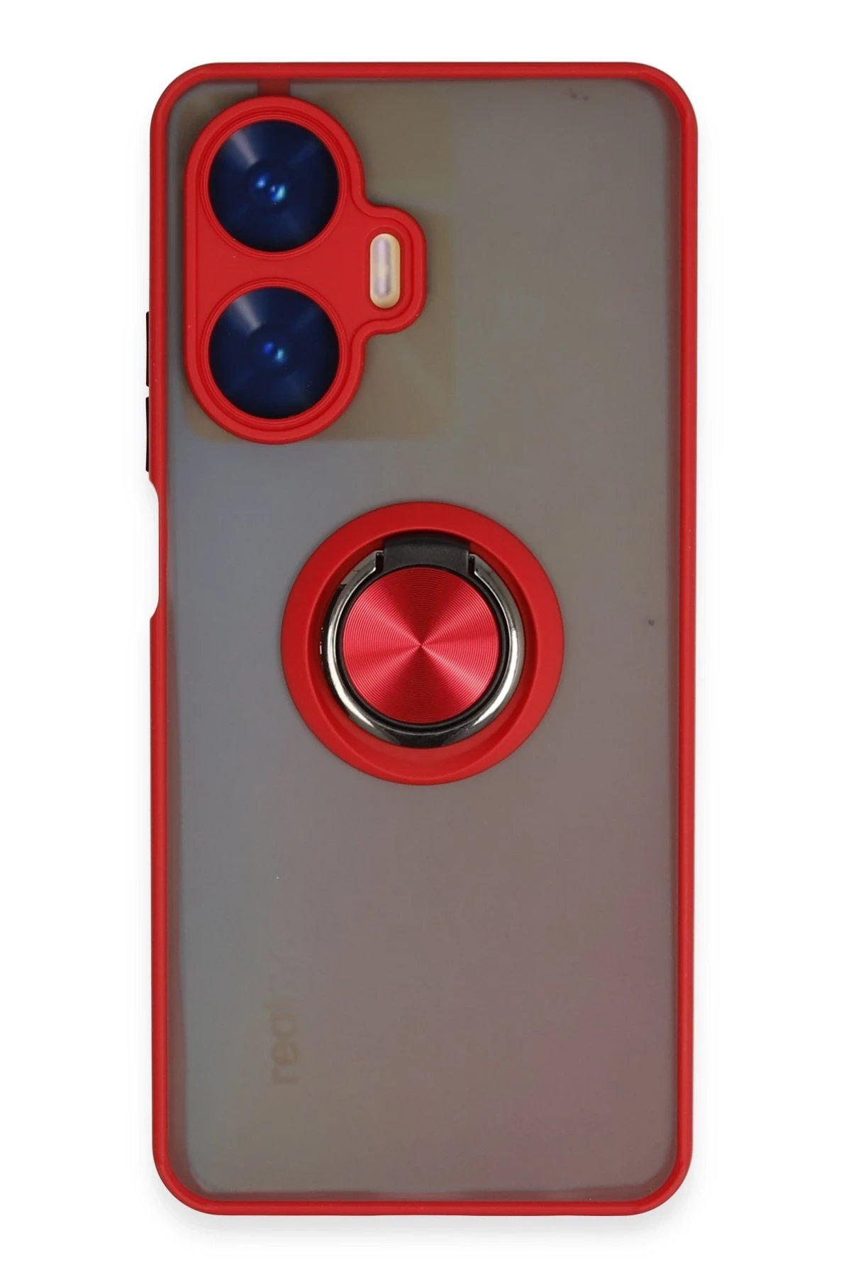 Newface Realme C55 Kılıf Montreal Yüzüklü Silikon Kapak - Kırmızı