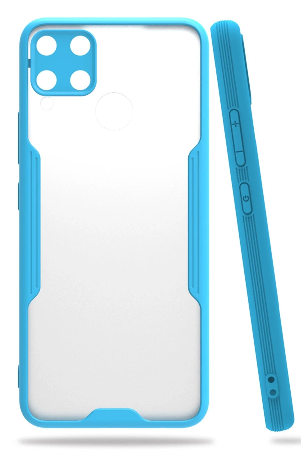 Newface Realme C15 Kılıf Platin Silikon - Mavi