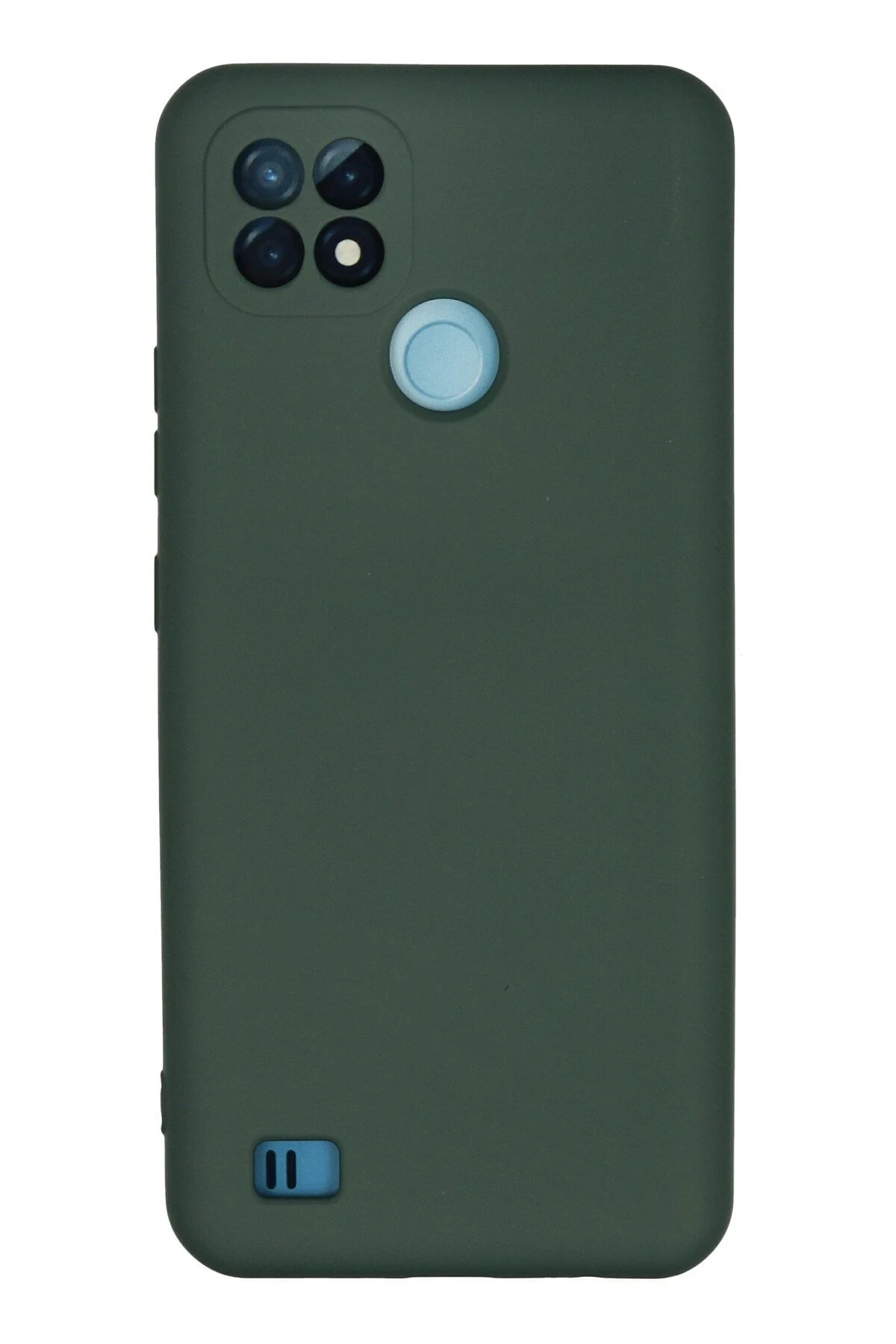 Newface Realme C21 Kılıf Nano içi Kadife Silikon - Koyu Yeşil