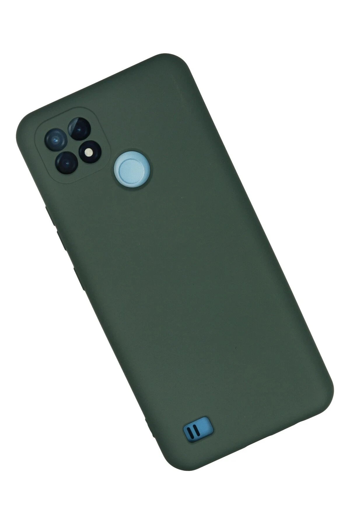 Newface Realme C21 Kılıf Nano içi Kadife Silikon - Koyu Yeşil