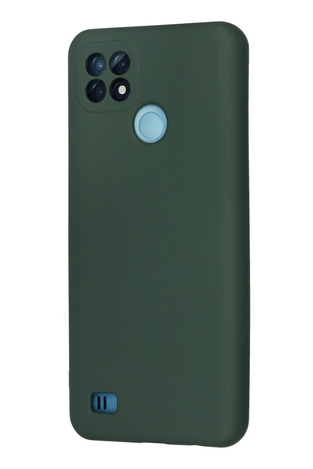 Newface Realme C21 Kılıf Nano içi Kadife Silikon - Koyu Yeşil