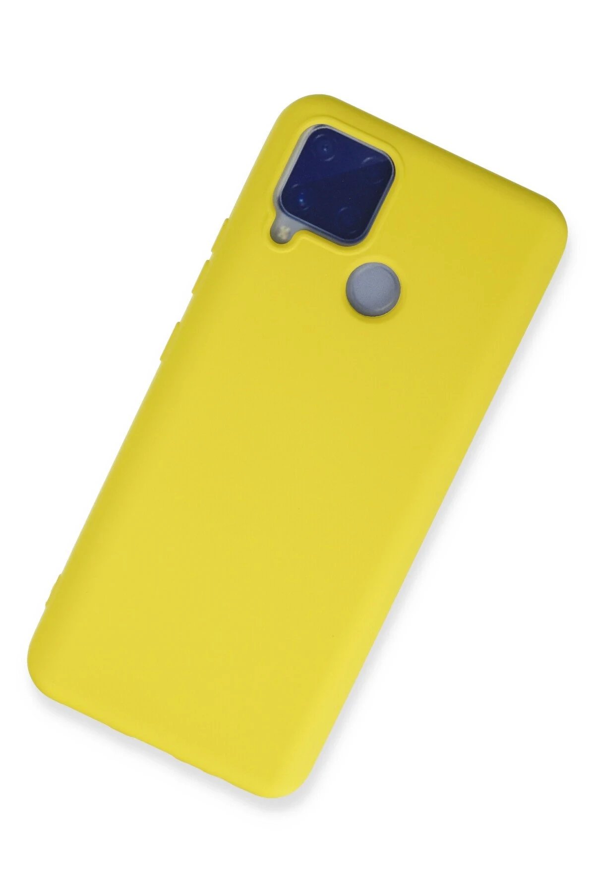 Newface Realme C15 Kılıf Nano içi Kadife Silikon - Sarı