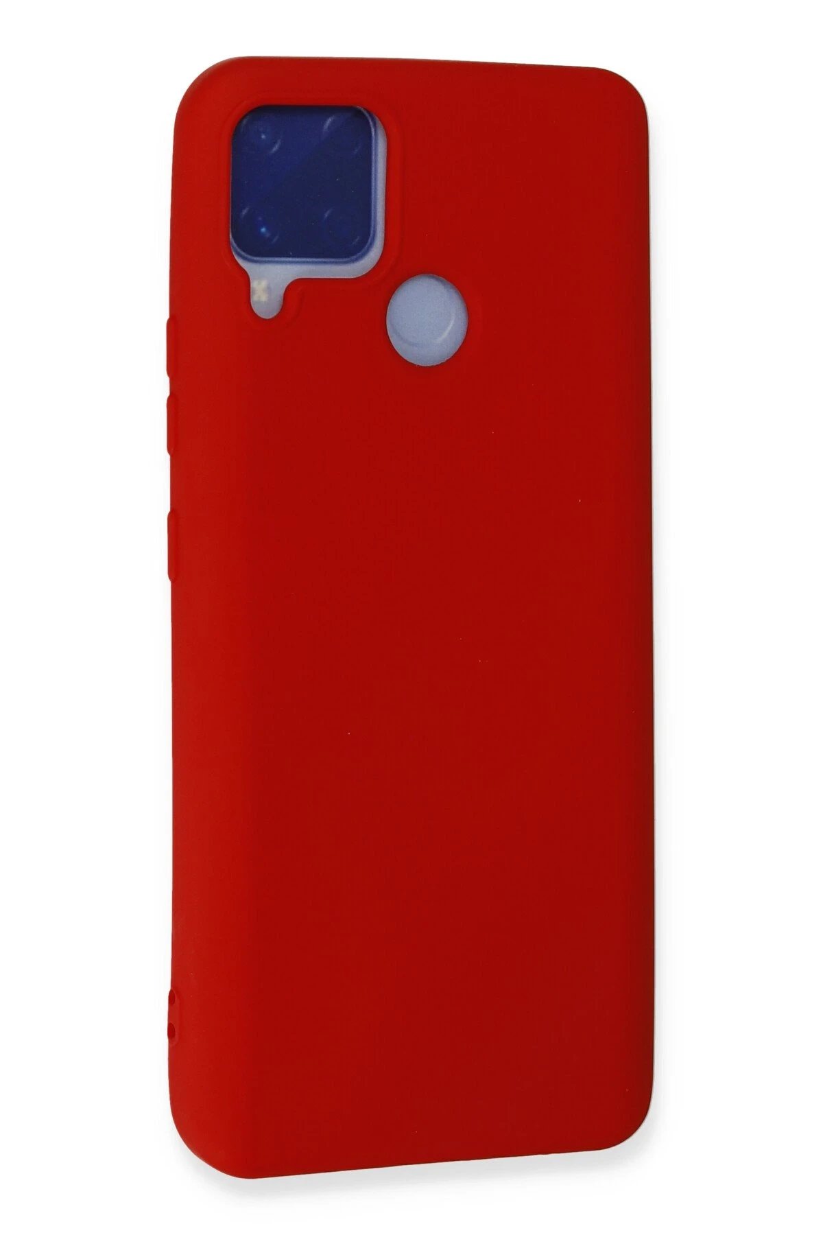 Newface Realme C15 Kılıf Nano içi Kadife Silikon - Kırmızı