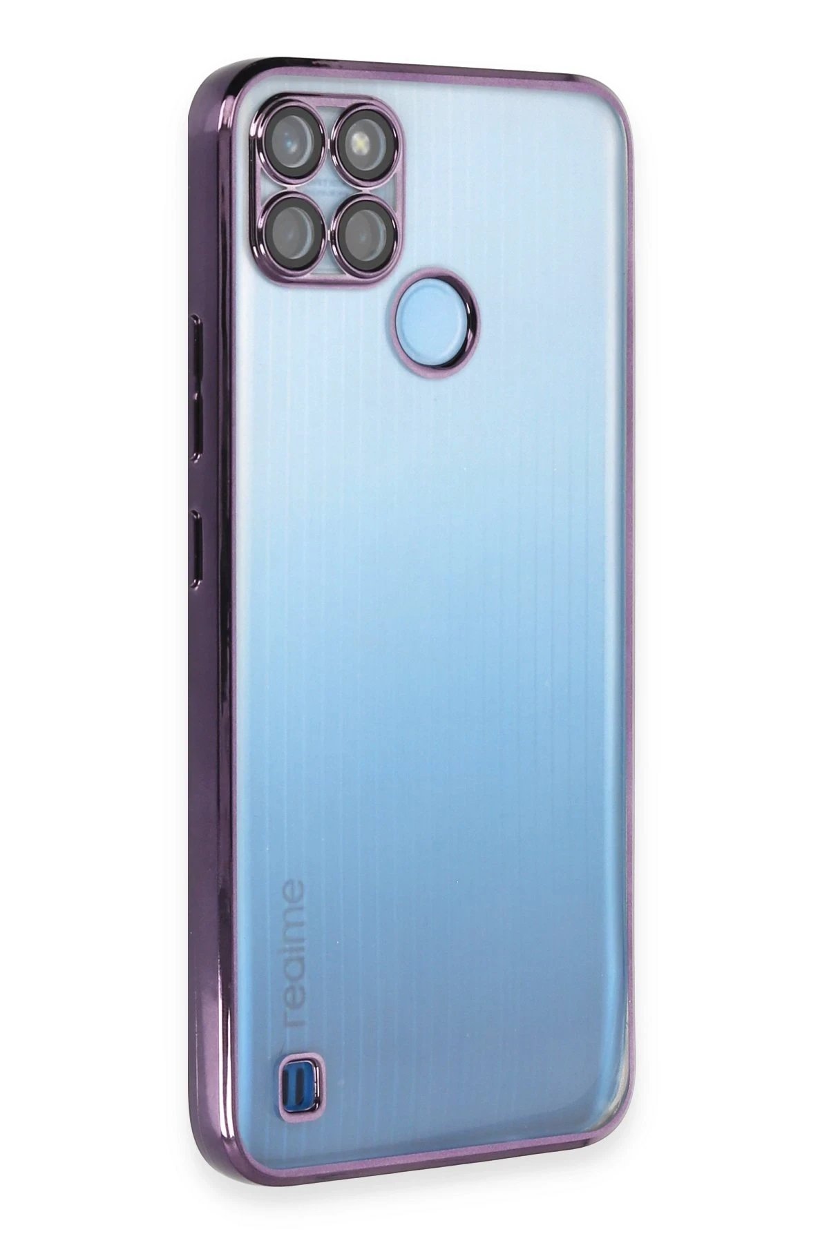 Newface Realme C25Y Kılıf Razer Lensli Silikon - Mor