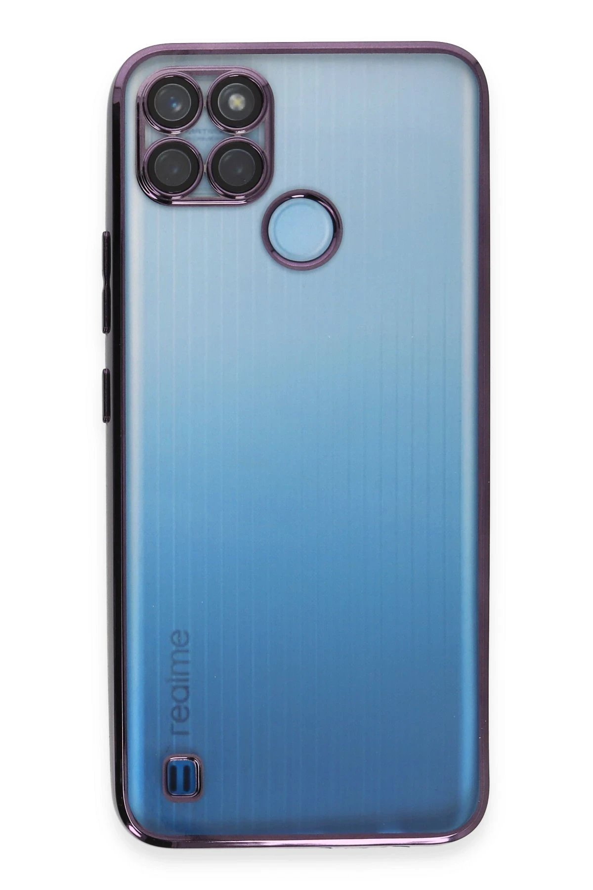 Newface Realme C25Y Kılıf Razer Lensli Silikon - Mor