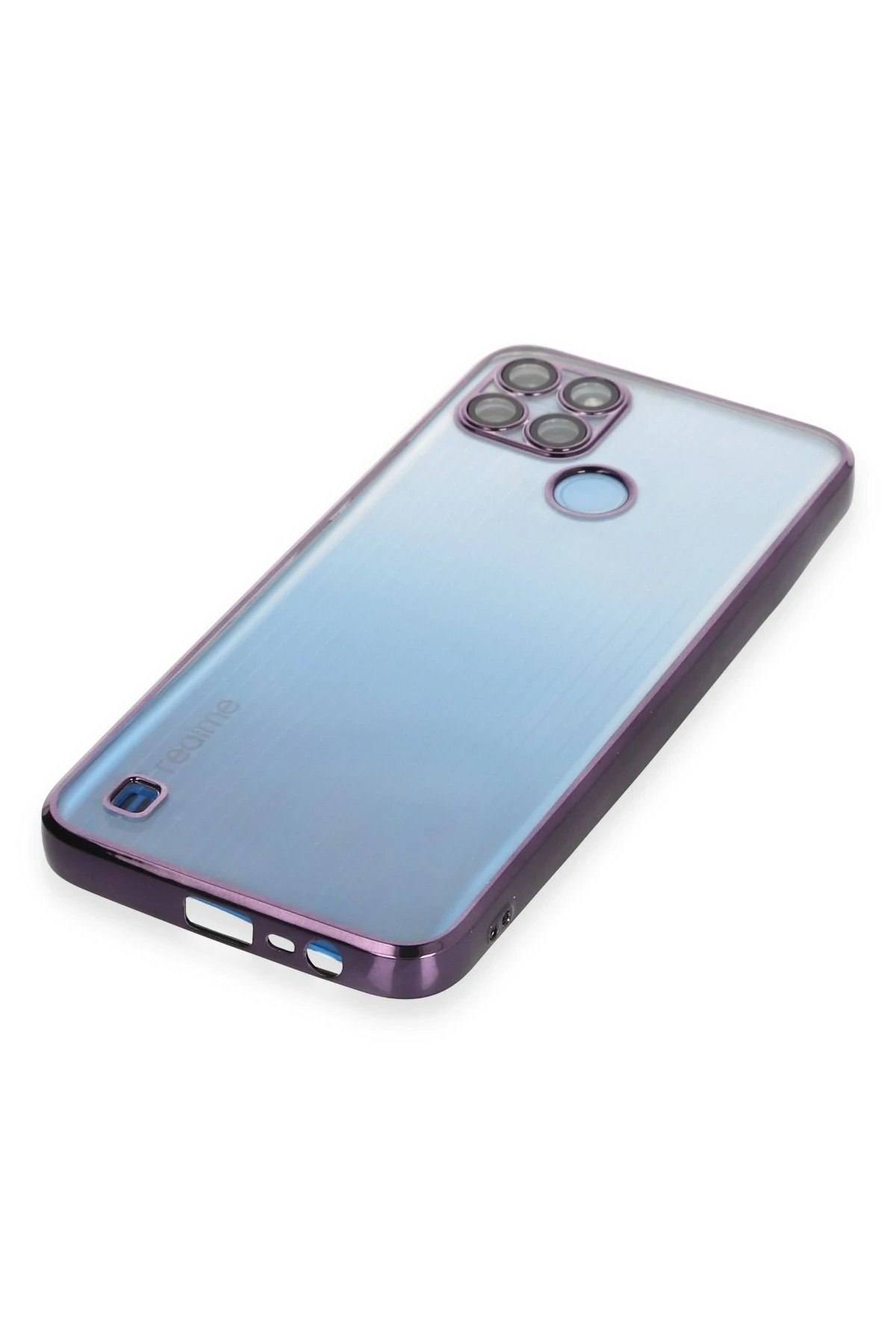 Newface Realme C25Y Kılıf Razer Lensli Silikon - Mor