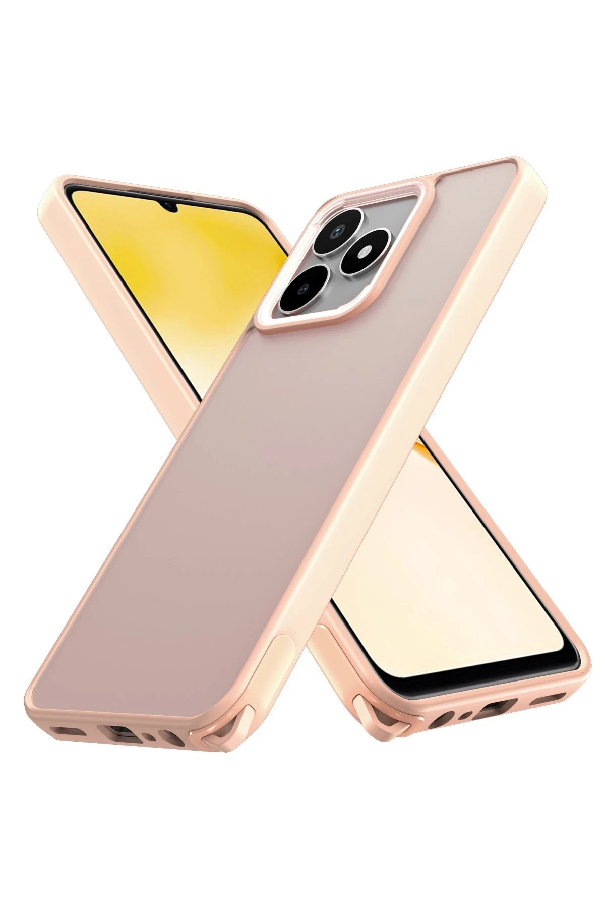 Newface Realme C53 Kılıf Elegant Kapak - Pudra