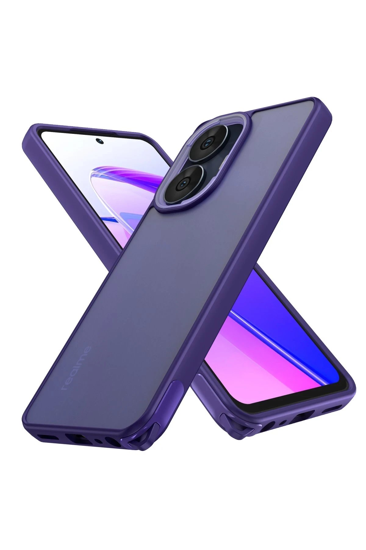 Newface Realme C55 Kılıf Elegant Kapak - Derin Mor