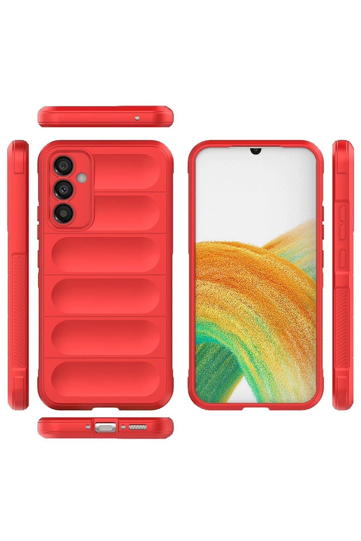 Newface Samsung Galaxy A15 4G Kılıf Optimum Silikon - Kırmızı