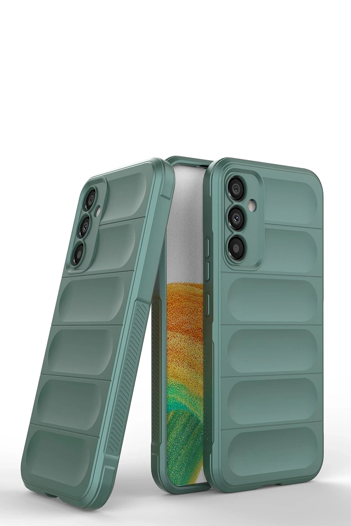 Newface Samsung Galaxy A15 4G Kılıf Optimum Silikon - Koyu Yeşil