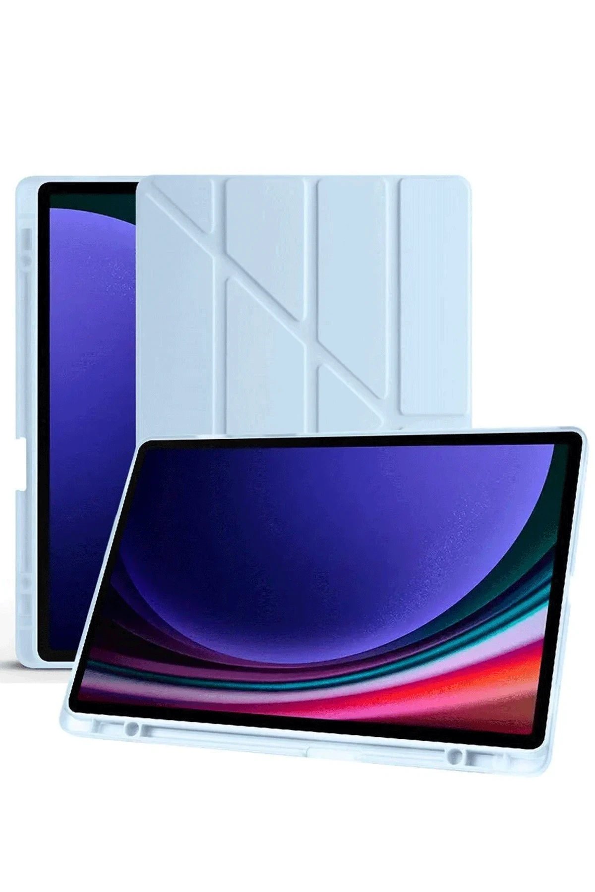 Newface Samsung Galaxy X610 Tab S9 FE Plus 12.4 Kılıf Kalemlikli Mars Tablet Kılıfı - Mavi