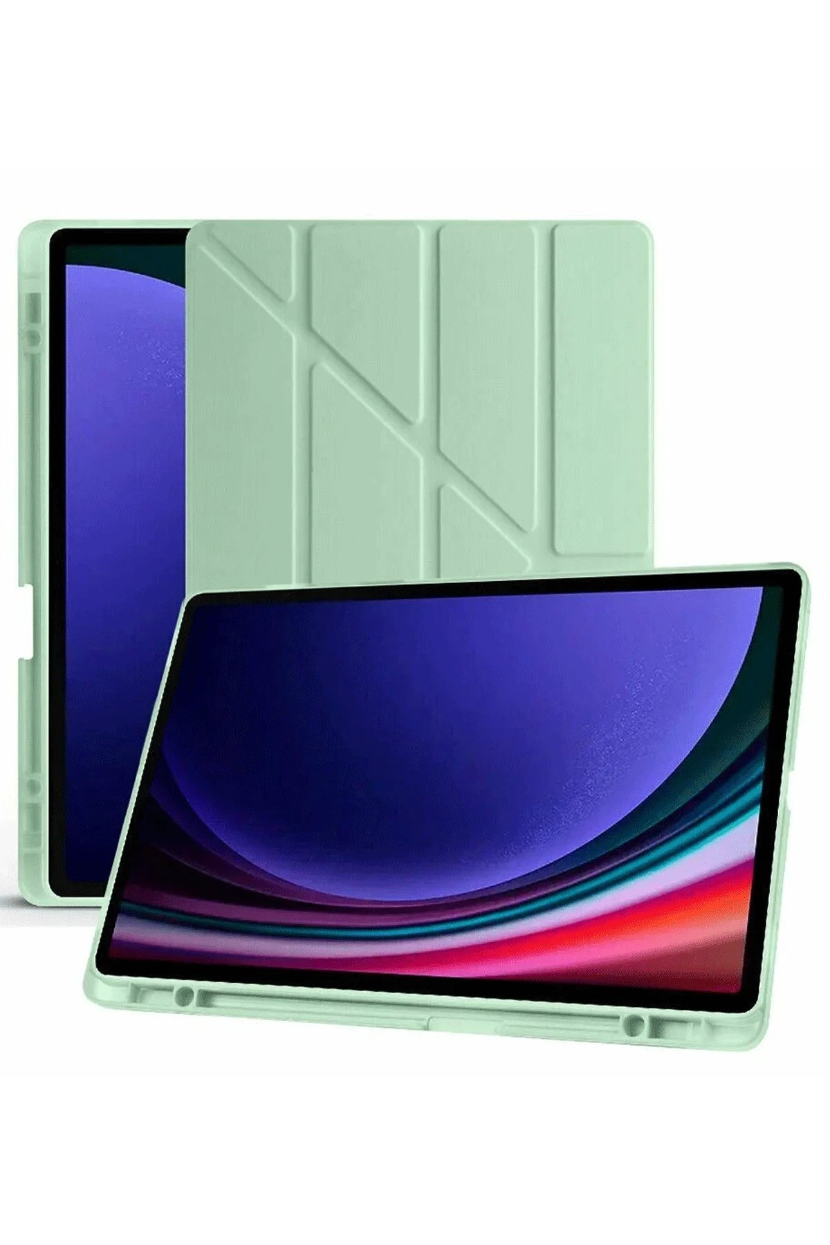 Newface Samsung Galaxy X610 Tab S9 FE Plus 12.4 Kılıf Kalemlikli Mars Tablet Kılıfı - Açık Yeşil