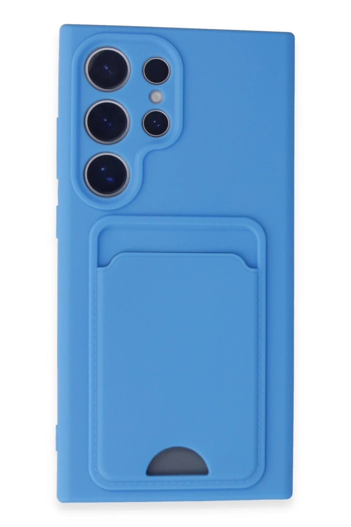 Newface Samsung Galaxy S24 Ultra Kılıf Kelvin Kartvizitli Silikon - Mavi