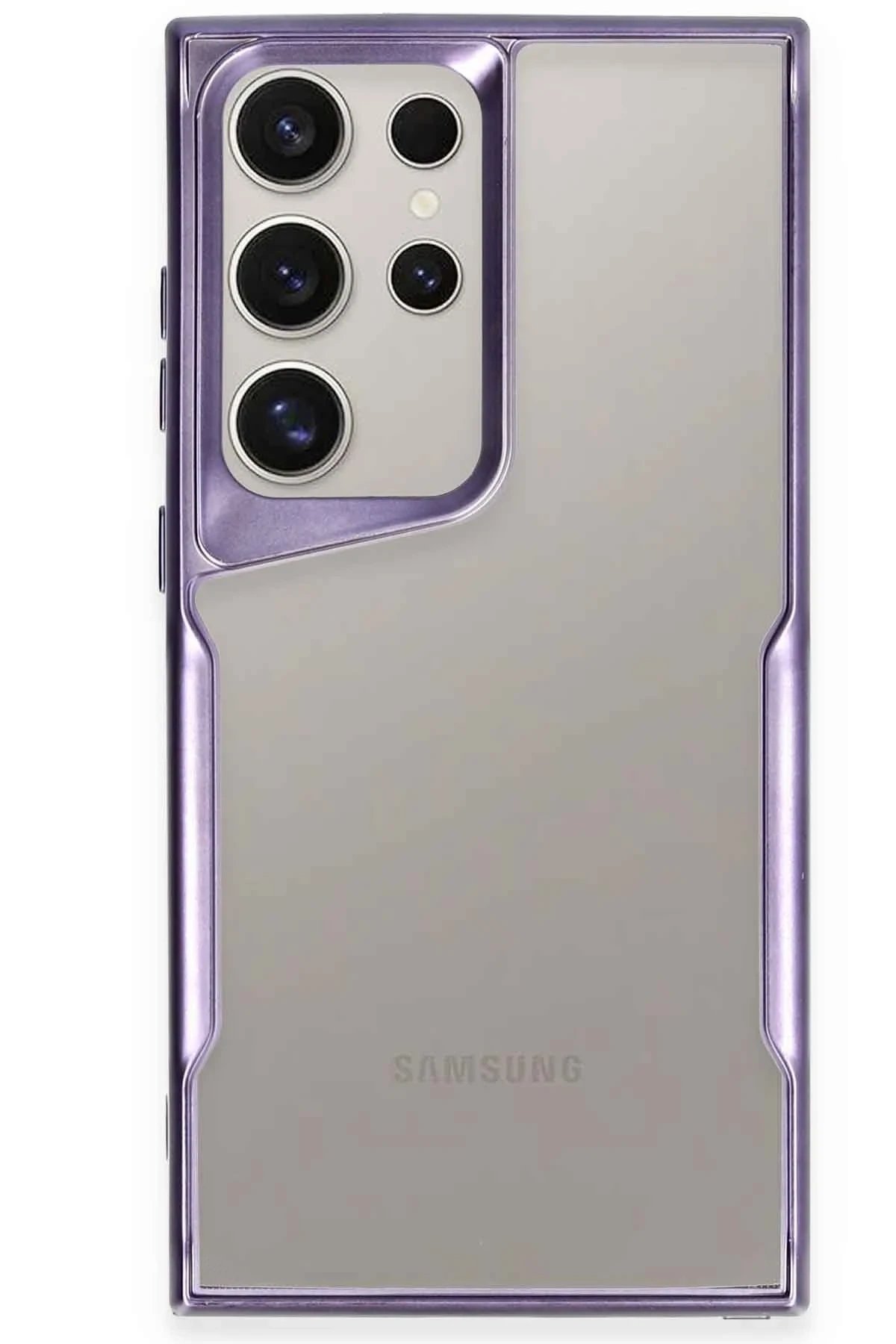 Newface Samsung Galaxy S23 Ultra Kılıf Boyi Silikon Kapak - Derin Mor