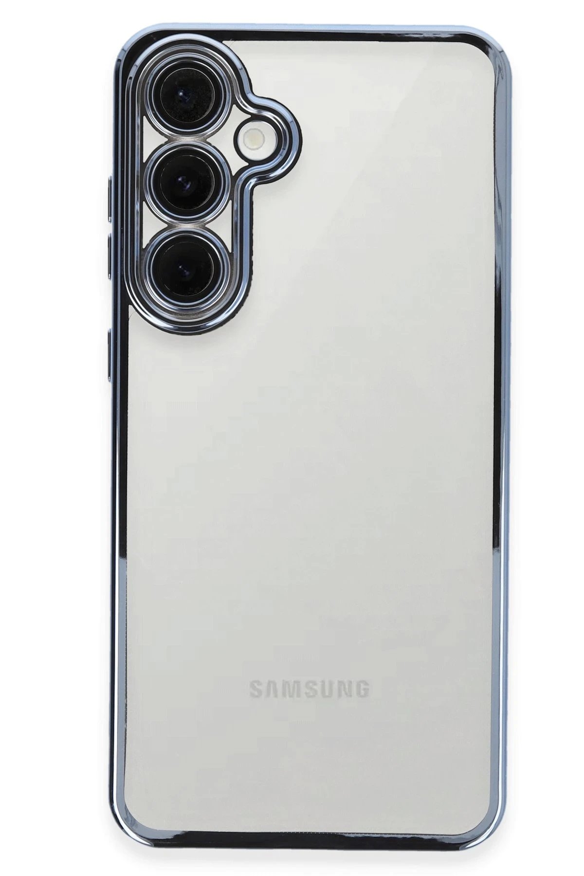 Newface Samsung Galaxy S24 FE Kılıf Razer Lensli Silikon - Lacivert