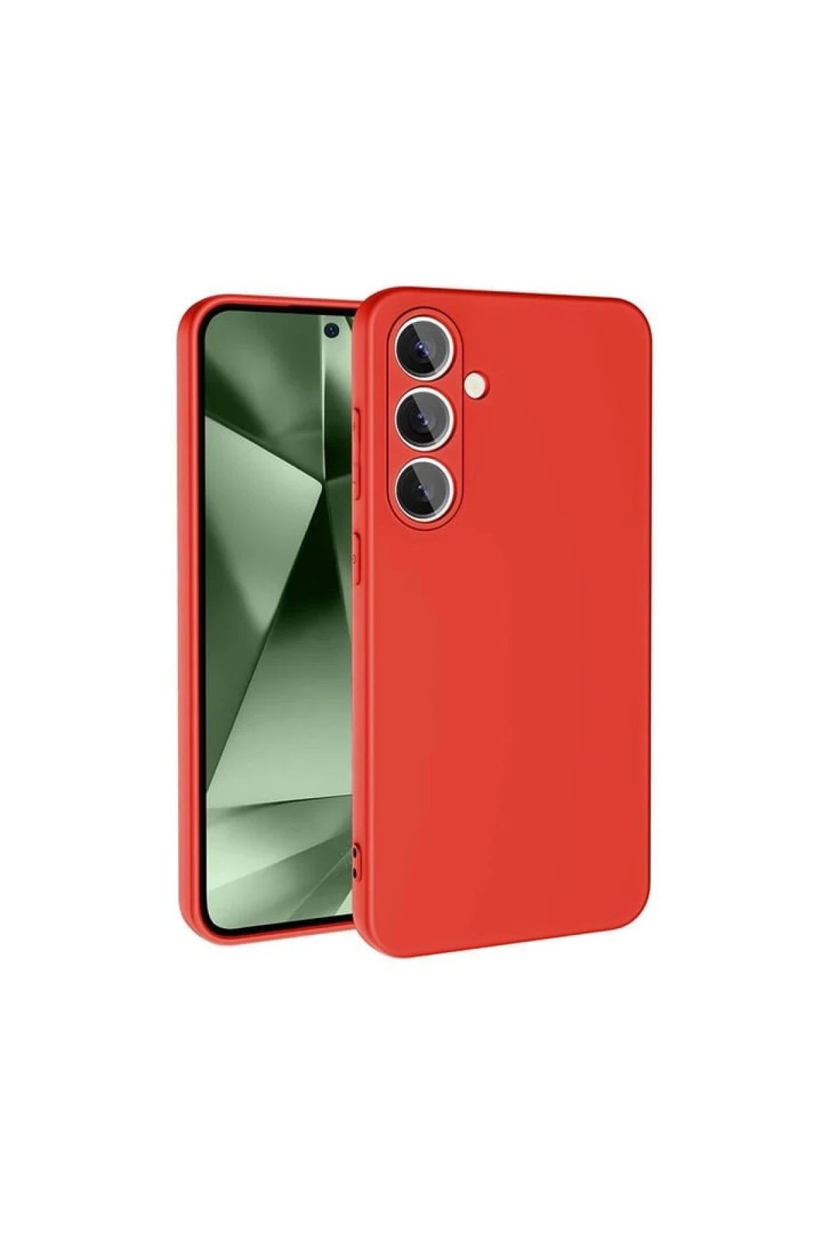 Newface Samsung Galaxy S24 FE Kılıf Nano içi Kadife Silikon - Kırmızı