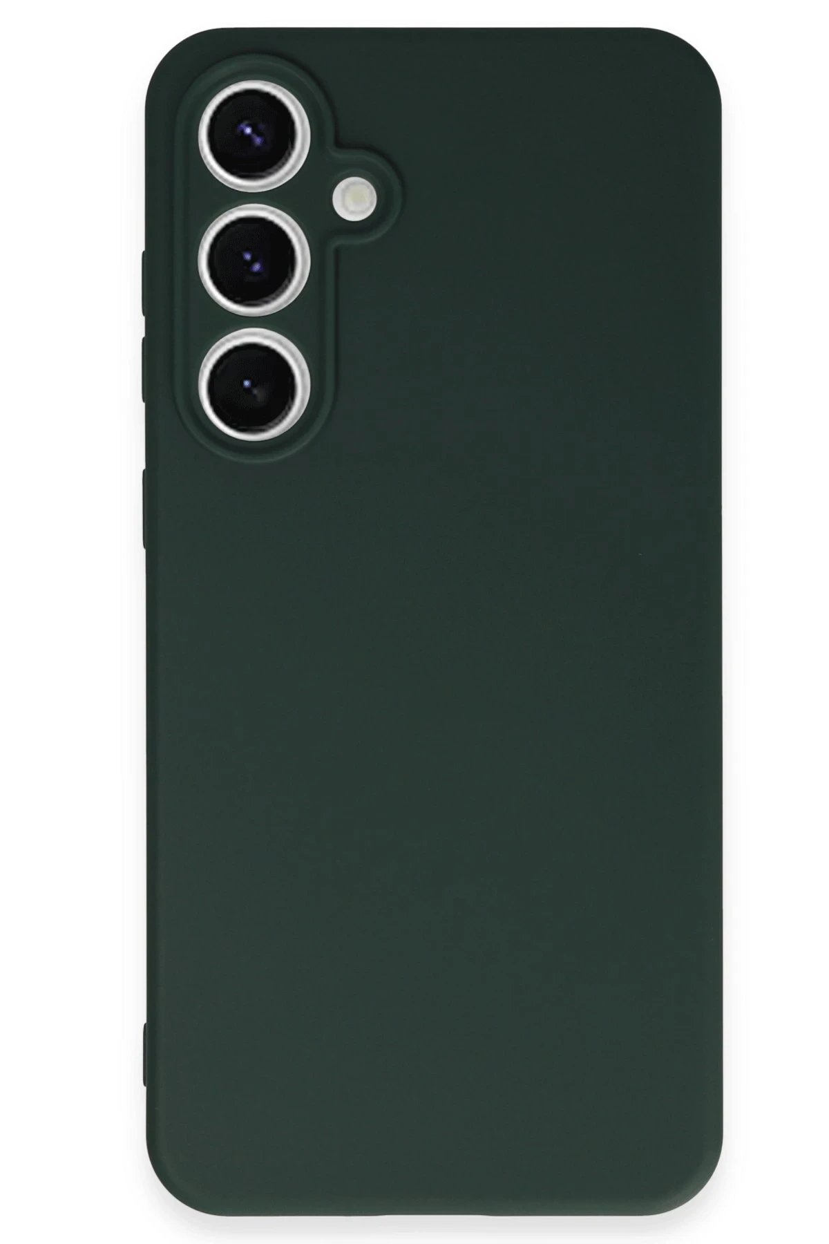 Newface Samsung Galaxy S24 FE Kılıf Nano içi Kadife Silikon - Koyu Yeşil