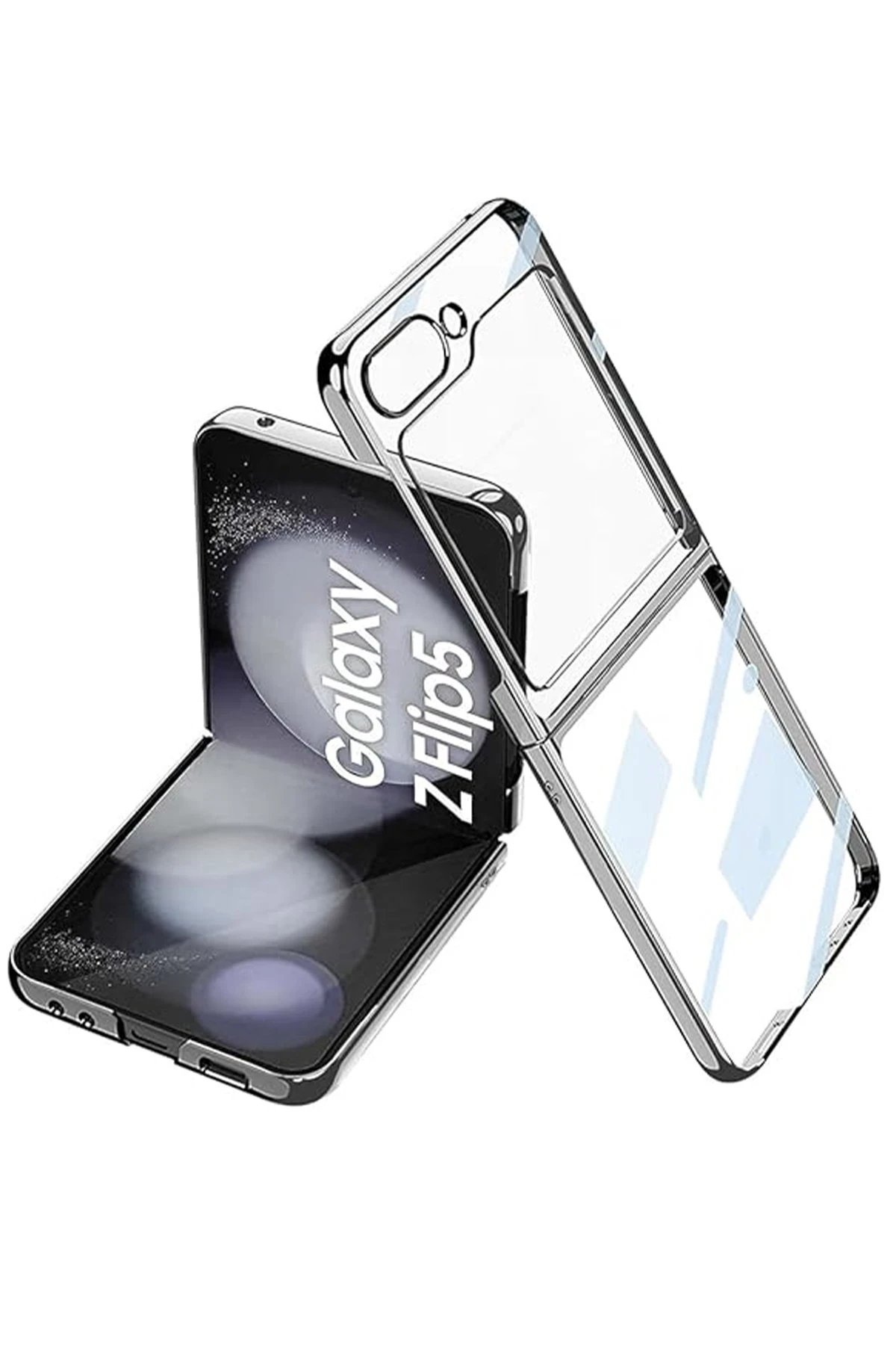 Newface Samsung Galaxy Z Flip 5 Kılıf Fold Element Kapak - Gümüş