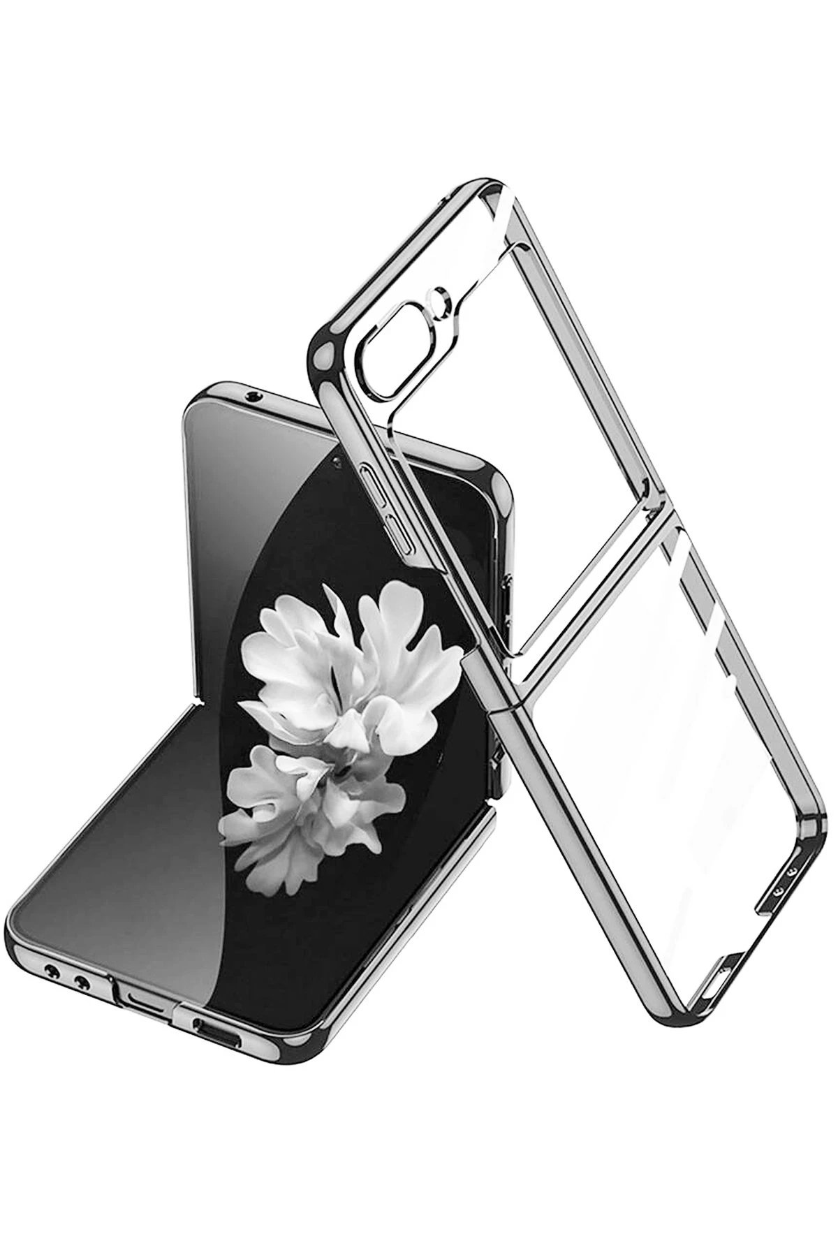 Newface Samsung Galaxy Z Flip 6 Kılıf Fold Element Kapak - Gümüş