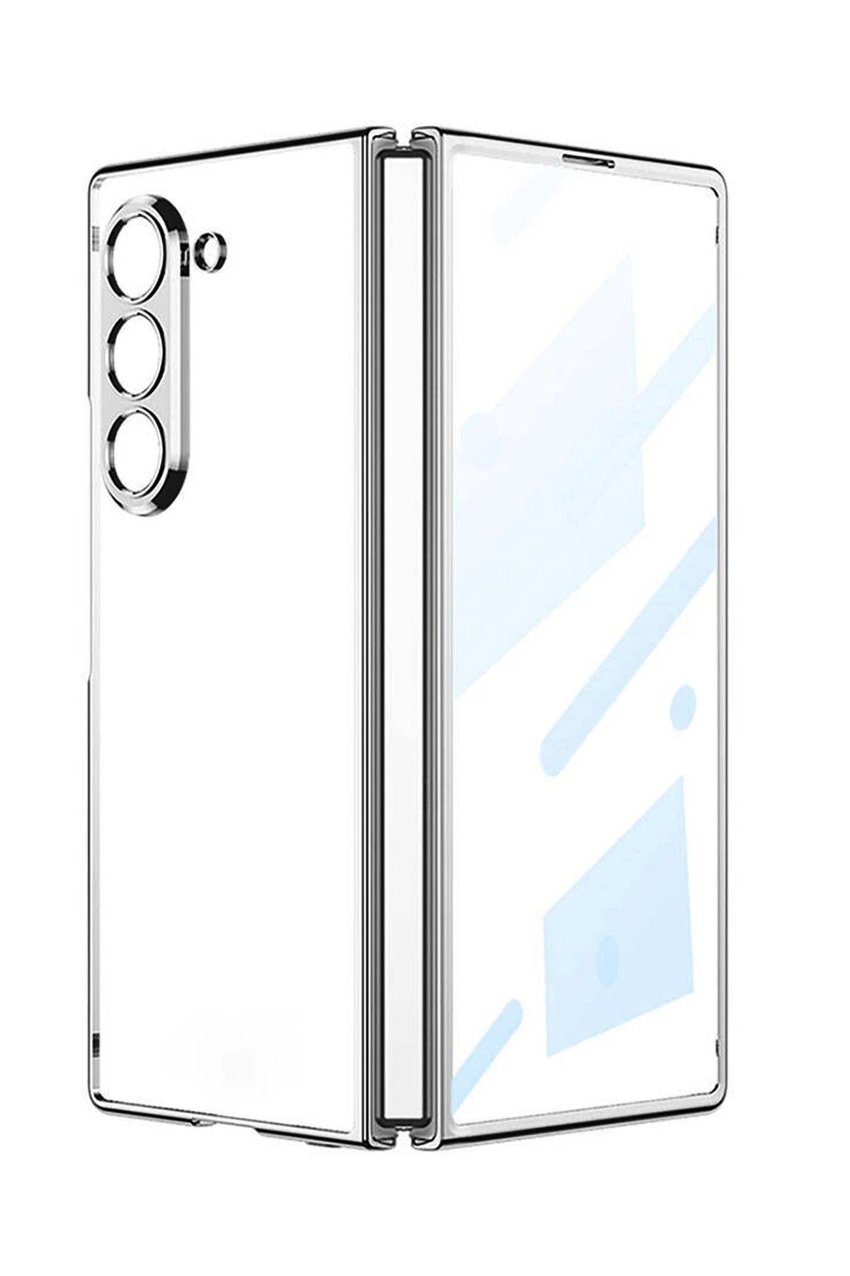 Newface Samsung Galaxy Z Fold 5 Kılıf Fold Element Kapak - Gümüş