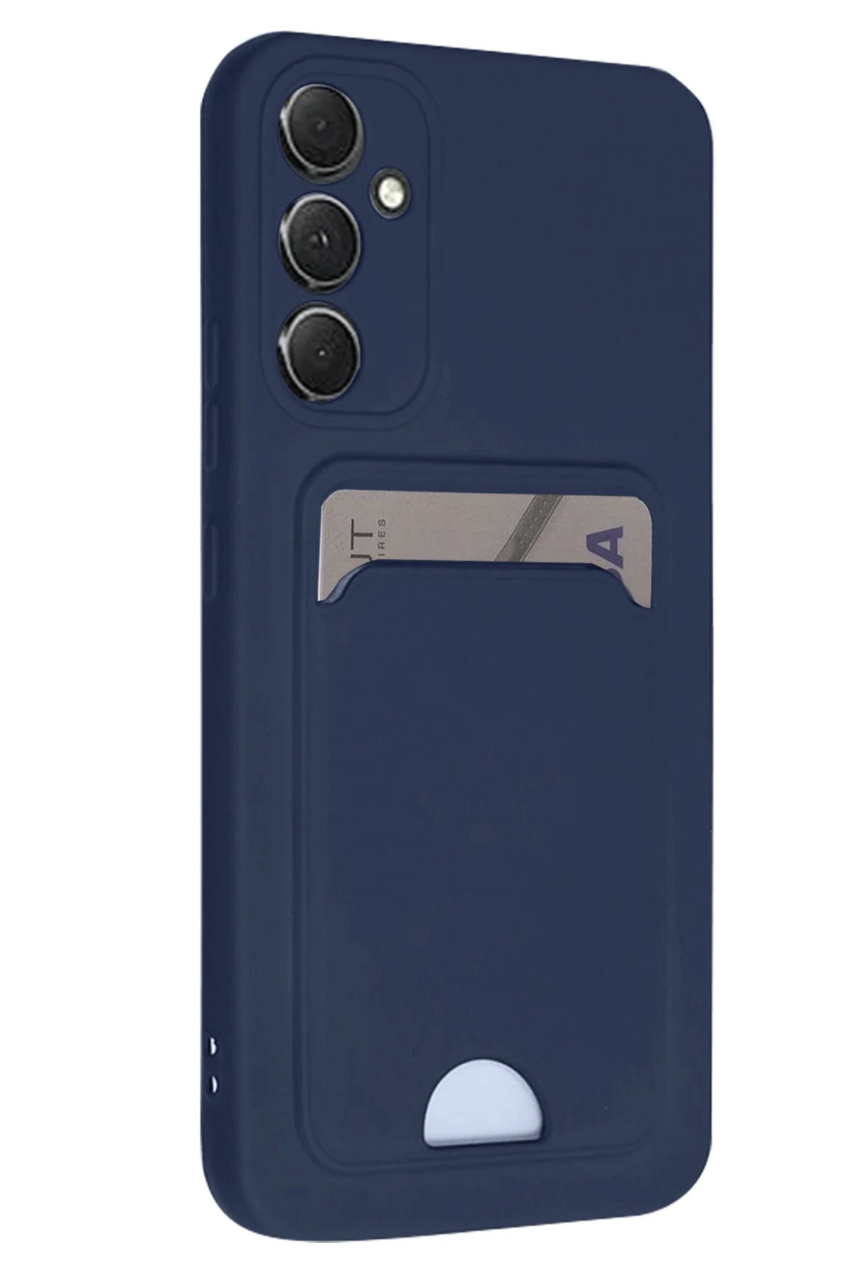 Newface Samsung Galaxy S24 FE Kılıf Kelvin Kartvizitli Silikon - Lacivert