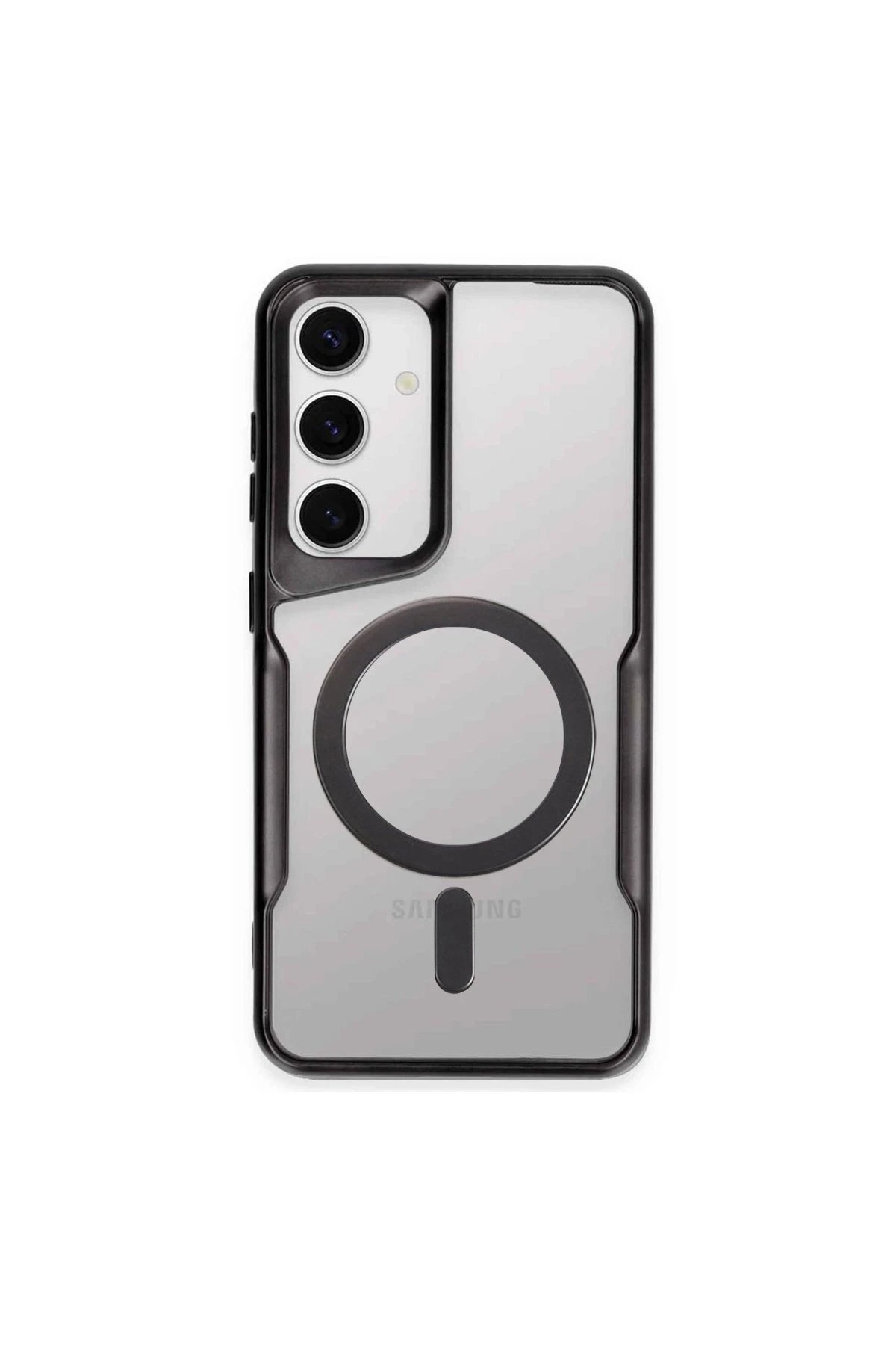 Newface Samsung Galaxy S24 Kılıf Boyi Magsafe Silikon Kapak - Siyah