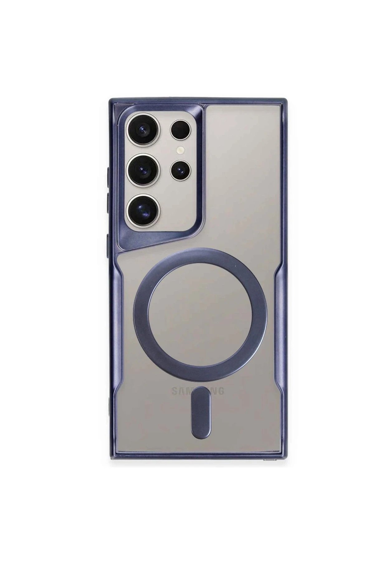 Newface Samsung Galaxy S24 Ultra Kılıf Boyi Magsafe Silikon Kapak - Gümüş