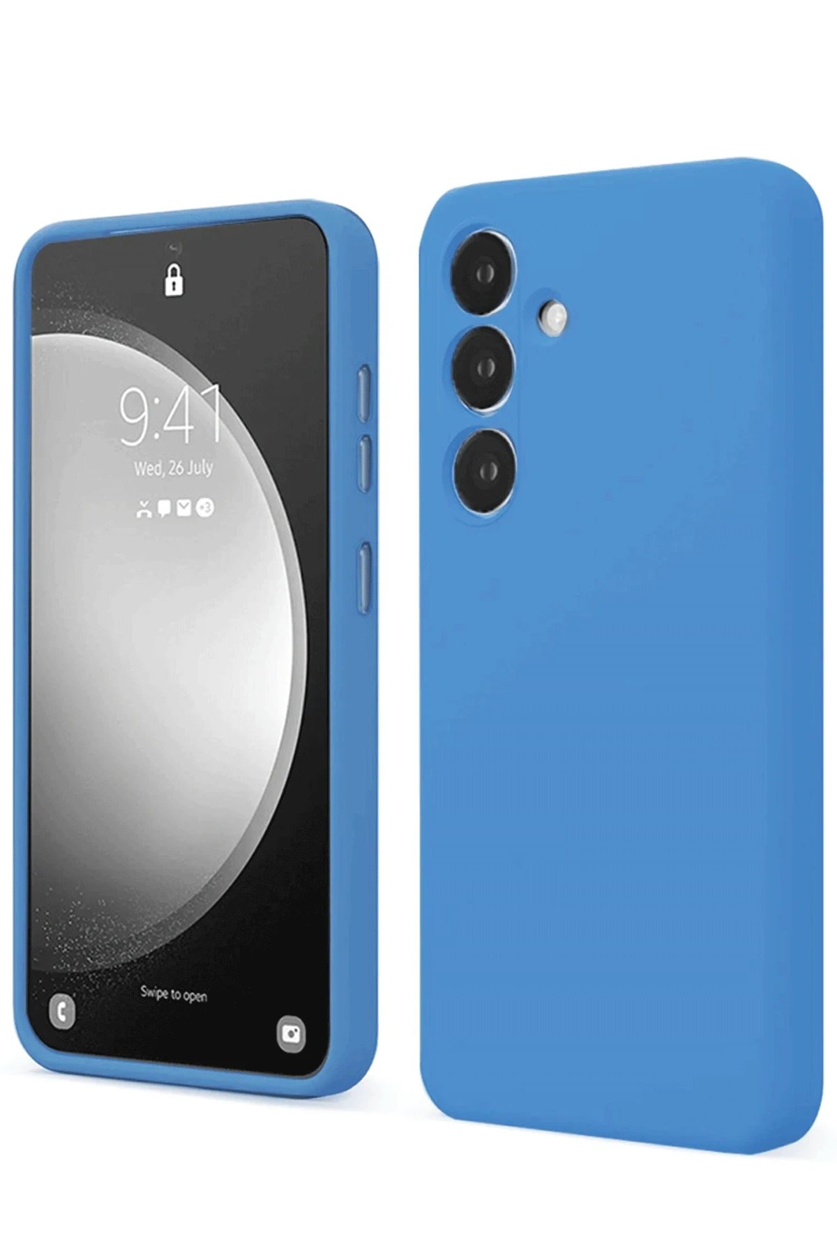 Newface Samsung Galaxy S24 FE Kılıf First Silikon - Mavi