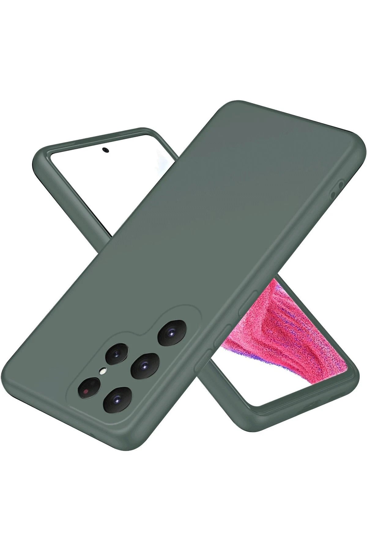 Newface Samsung Galaxy S25 Ultra Kılıf First Silikon - Koyu Yeşil