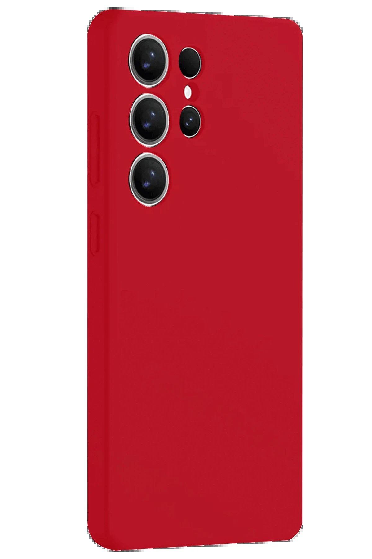 Newface Samsung Galaxy S25 Ultra Kılıf Nano içi Kadife Silikon - Kırmızı