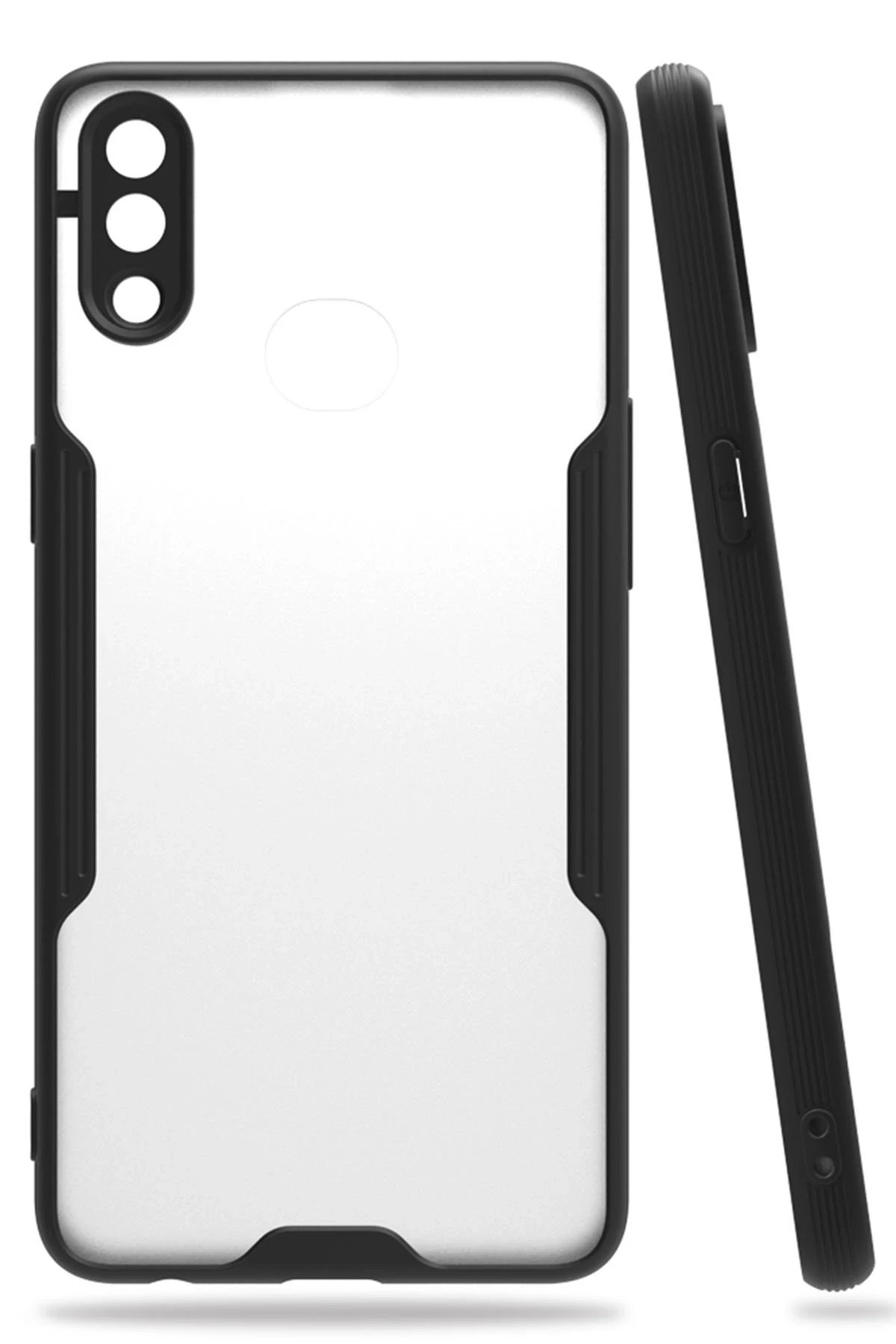 Newface Samsung Galaxy A10S Kılıf Platin Silikon - Siyah