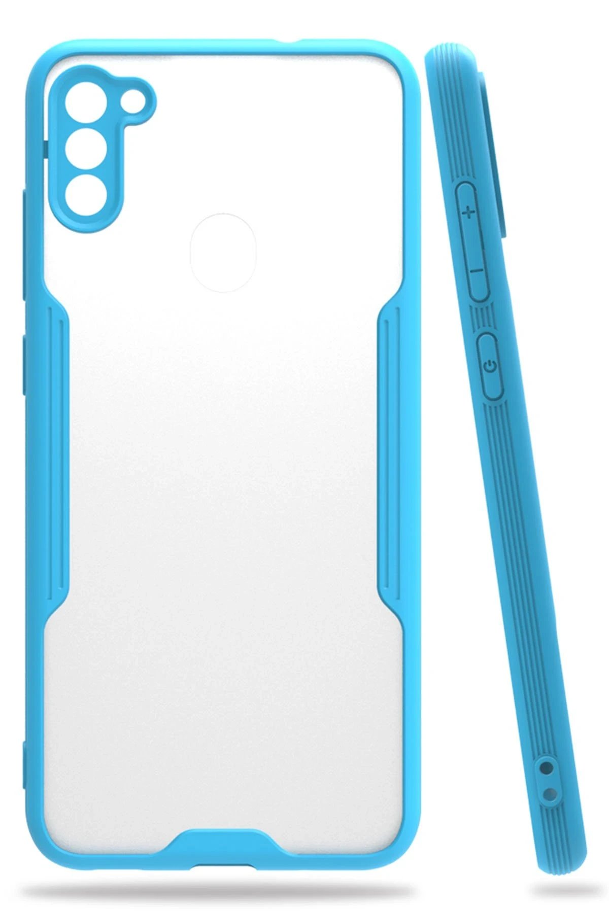 Newface Samsung Galaxy A11 Kılıf Platin Silikon - Mavi