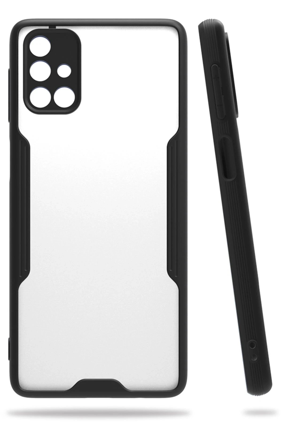 Newface Samsung Galaxy M31S Kılıf Platin Silikon - Siyah