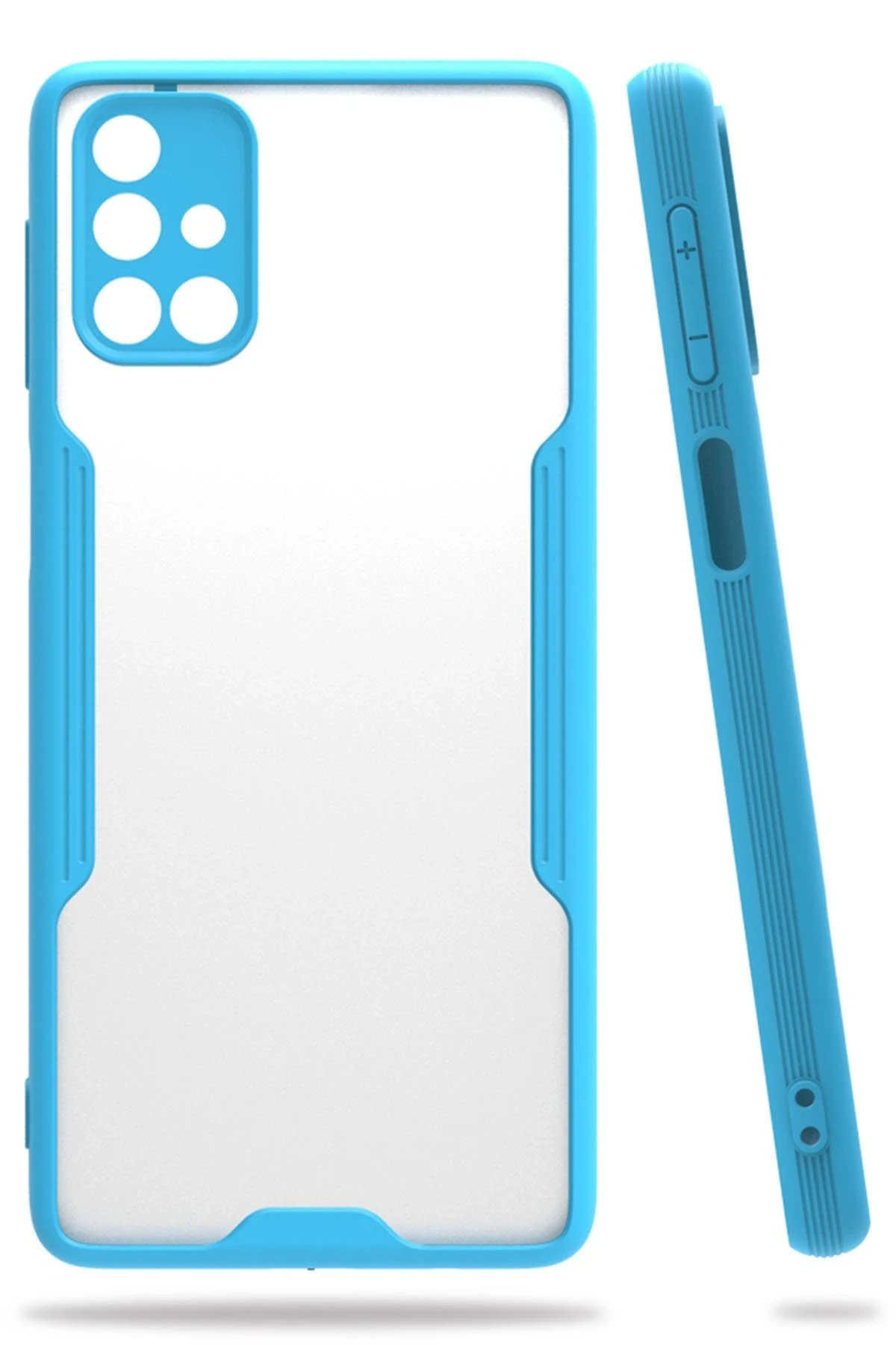 Newface Samsung Galaxy M31S Kılıf Platin Silikon - Mavi