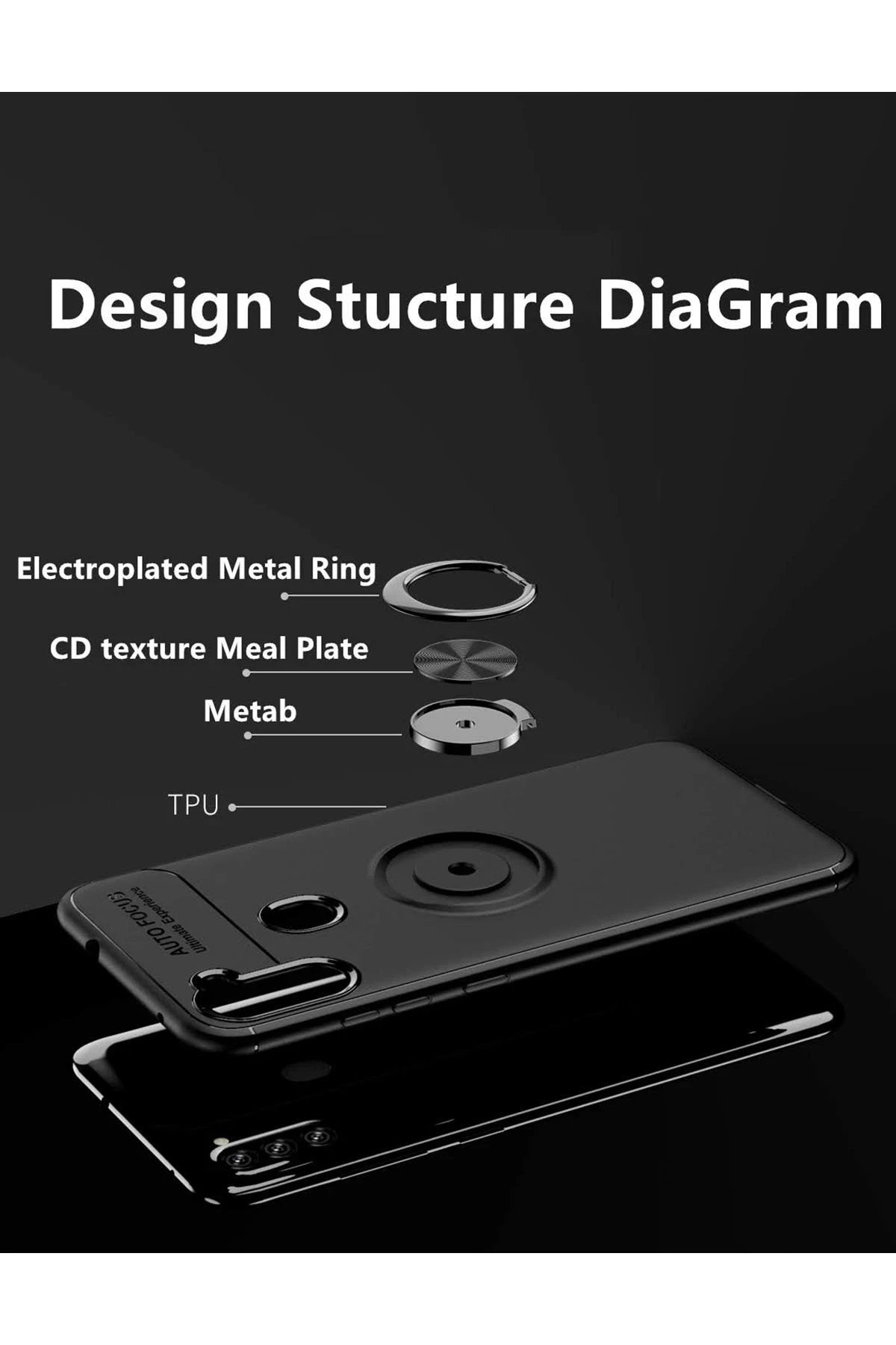 Newface Samsung Galaxy A11 Kılıf Range Yüzüklü Silikon - Kırmızı