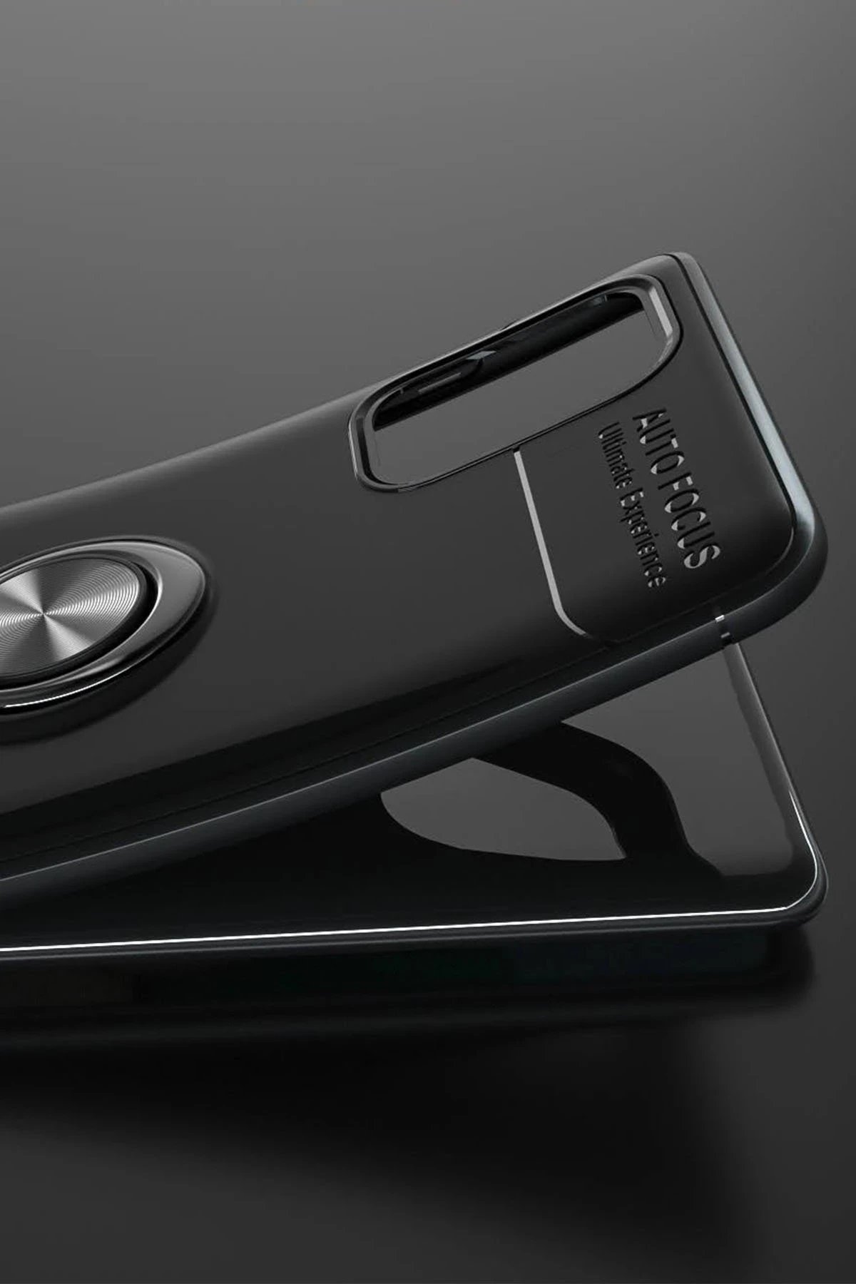 Newface Samsung Galaxy A71 Kılıf Range Yüzüklü Silikon - Siyah-Mavi