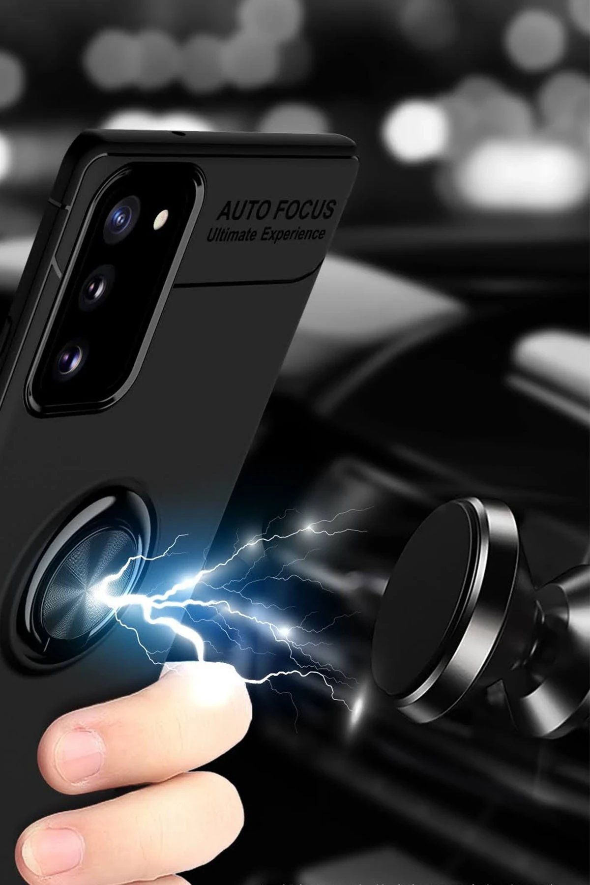 Newface Samsung Galaxy Note 20 Kılıf Range Yüzüklü Silikon - Mavi