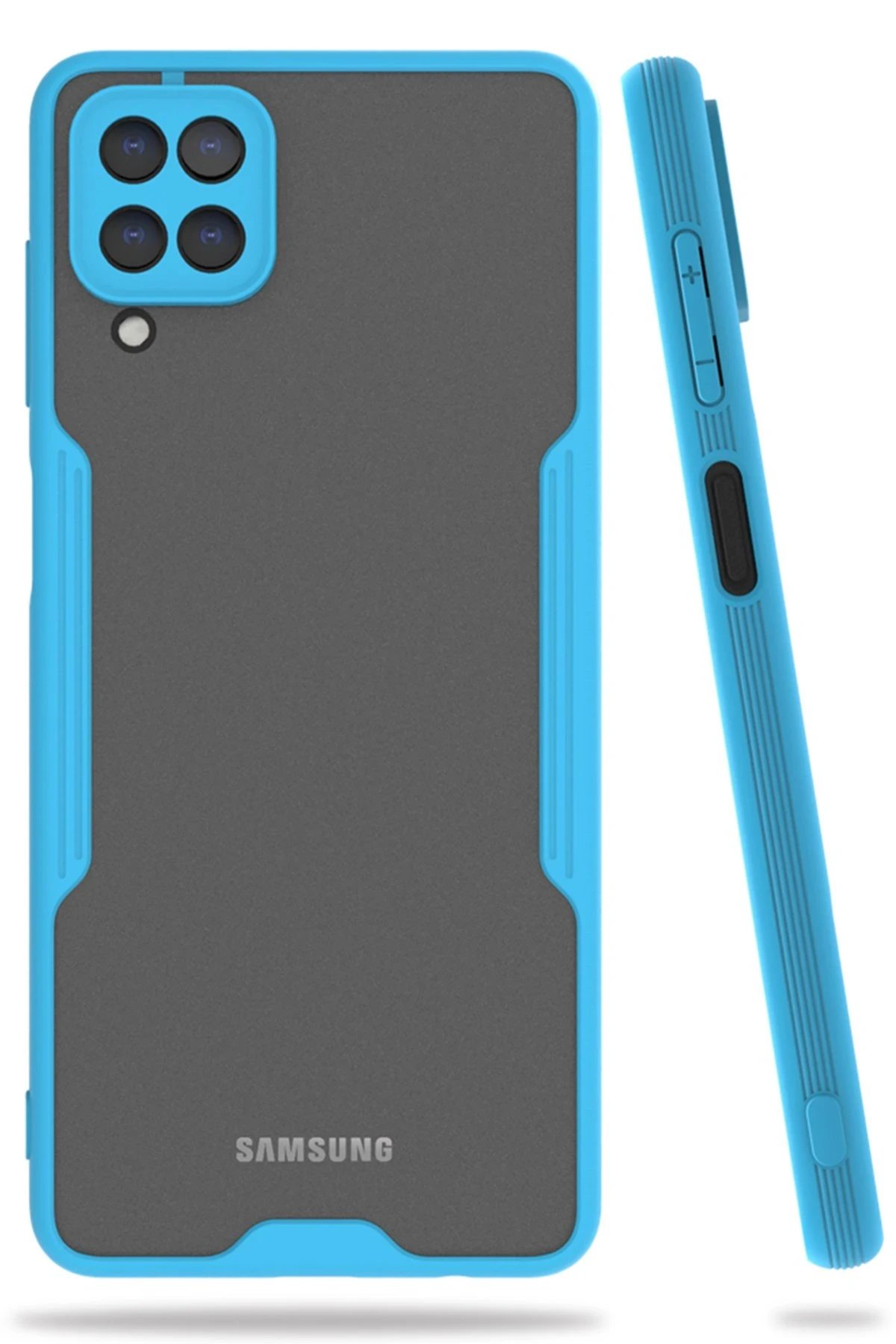 Newface Samsung Galaxy A22 Kılıf Platin Silikon - Mavi