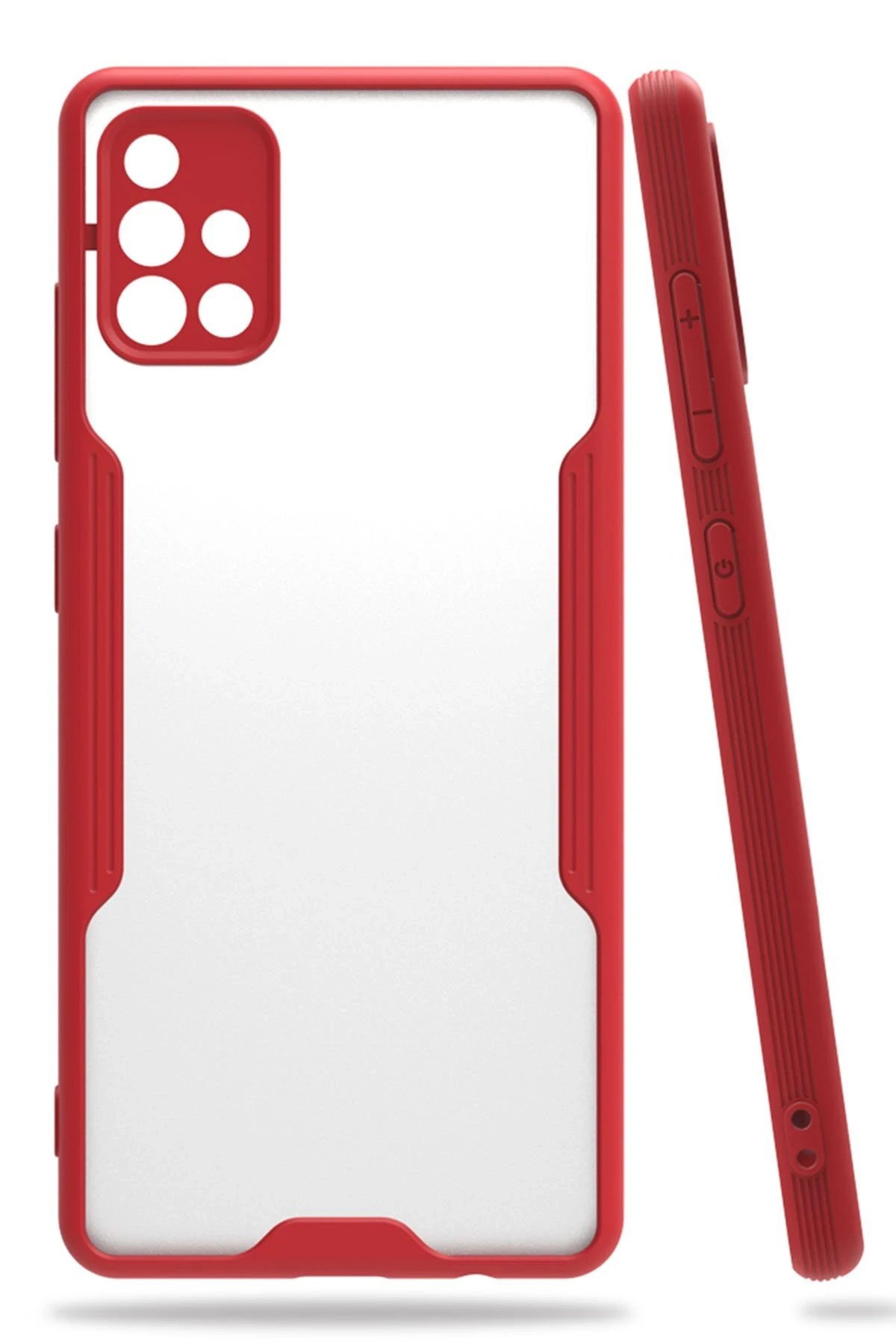 Newface Samsung Galaxy A71 Kılıf Platin Silikon - Kırmızı