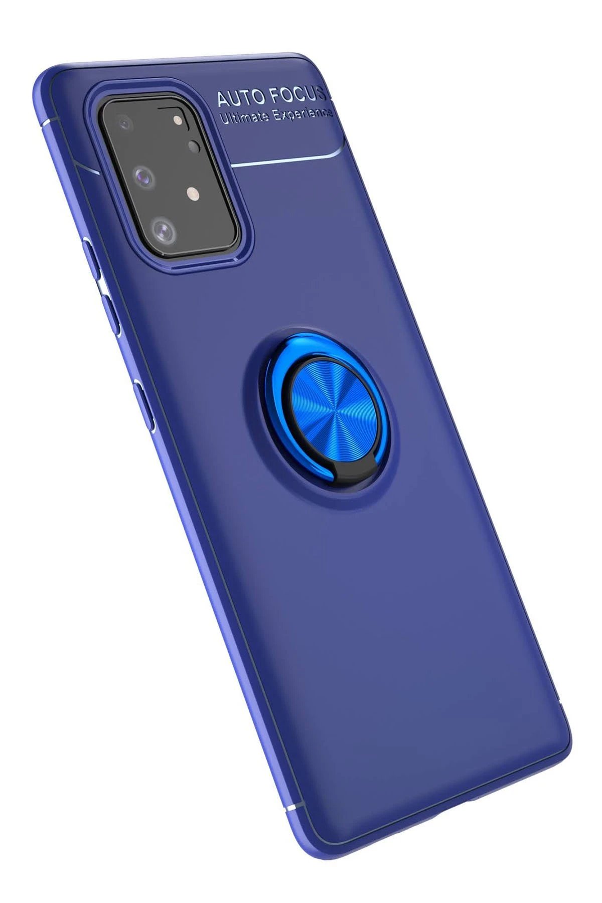 Newface Samsung Galaxy A91 / S10 Lite Kılıf Range Yüzüklü Silikon - Mavi