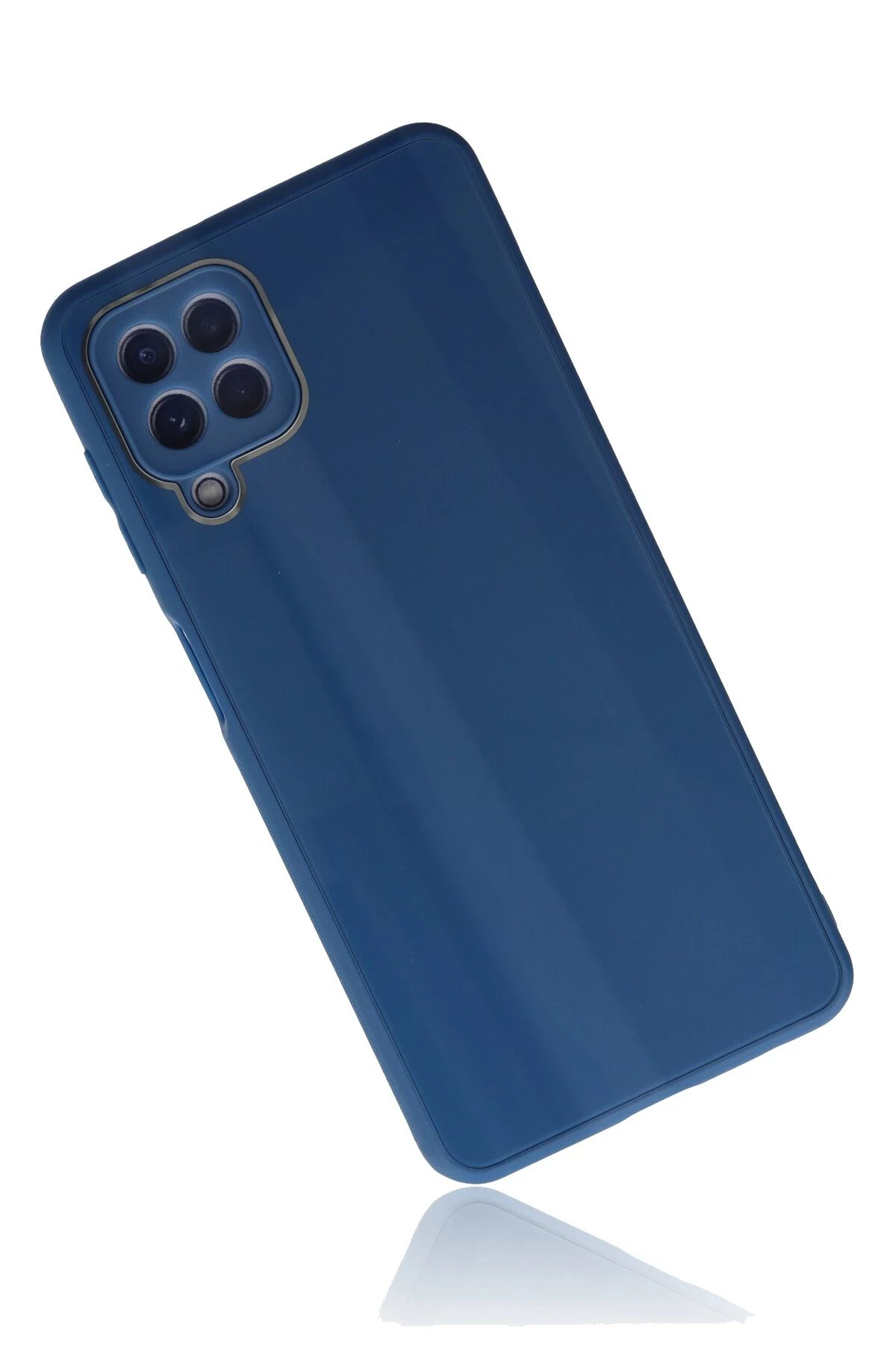 Newface Samsung Galaxy A22 Kılıf Glass Kapak - Mavi